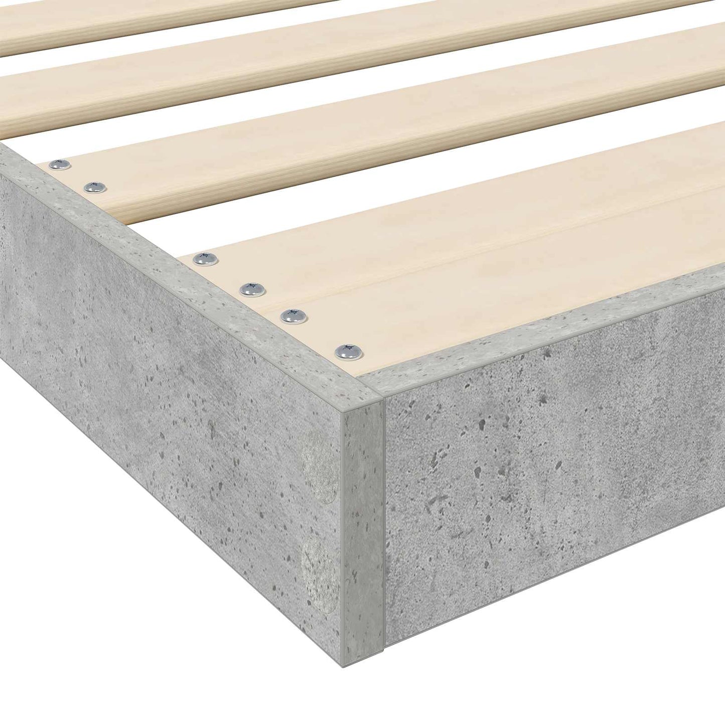 Floor Bed Frame Concrete Grey 90 x 190 cm Engineered Wood