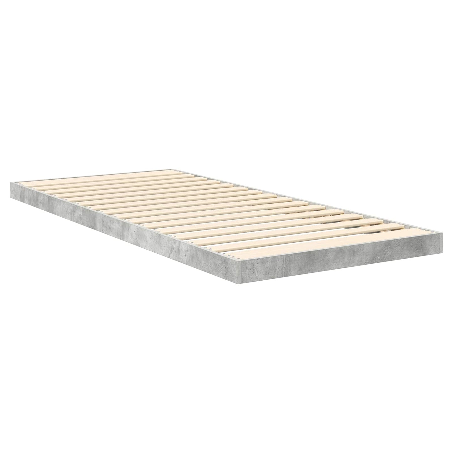 Floor Bed Frame Concrete Grey 90 x 190 cm Engineered Wood