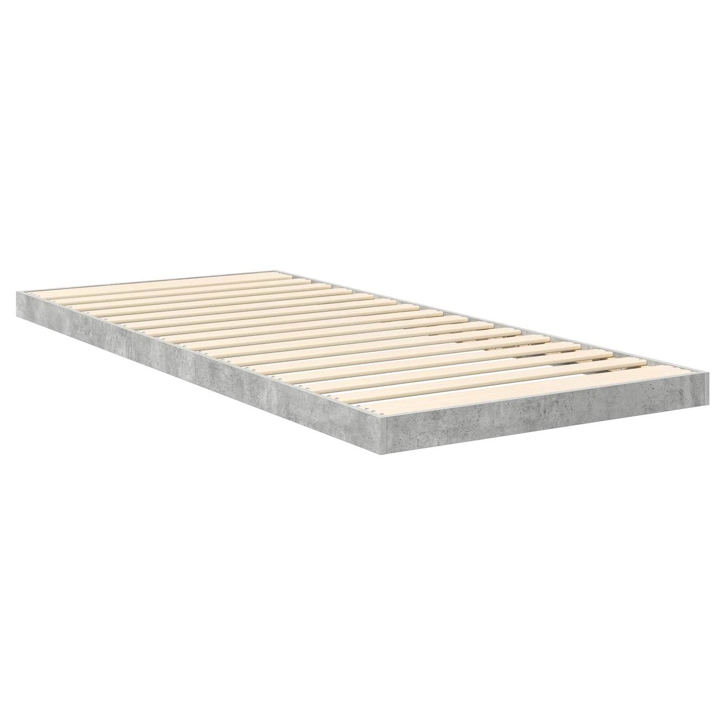 Floor Bed Frame Concrete Grey 90 x 190 cm Engineered Wood