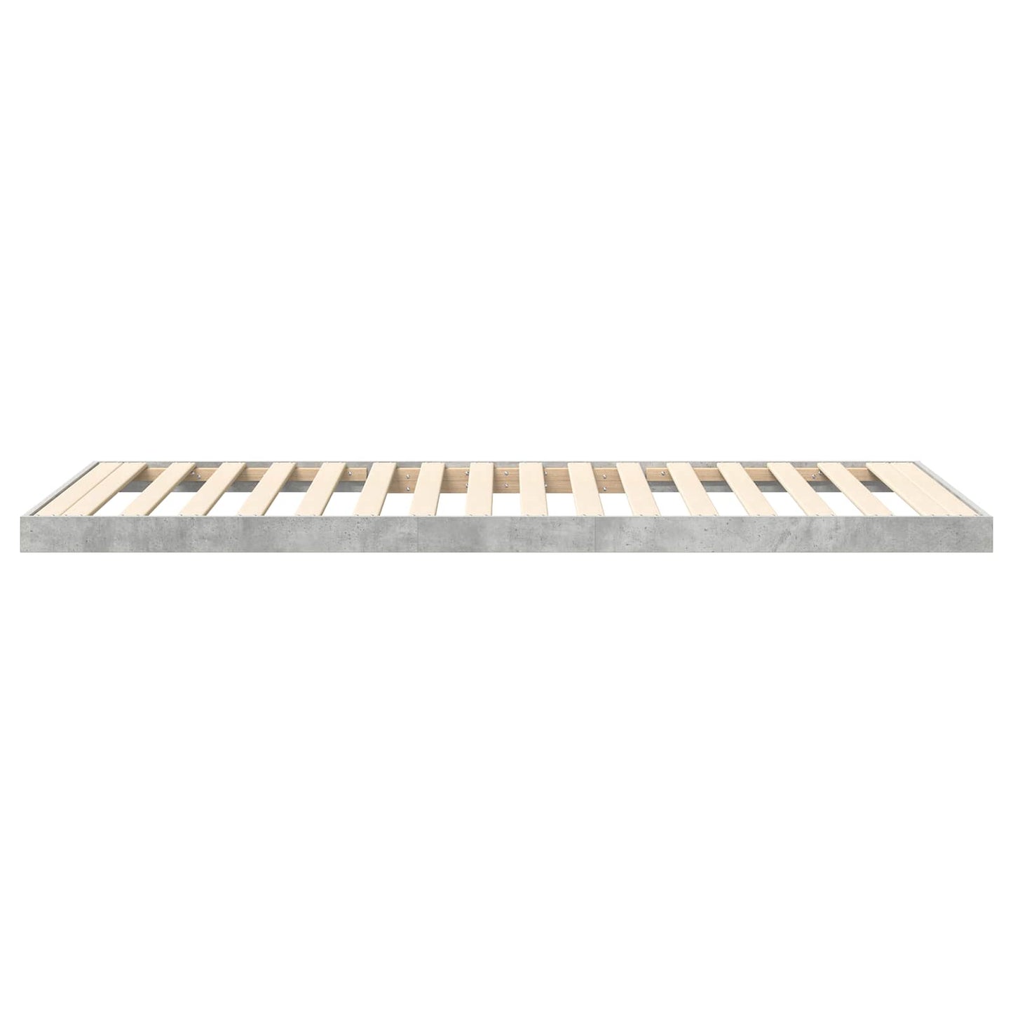 Floor Bed Frame Concrete Grey 90 x 190 cm Engineered Wood