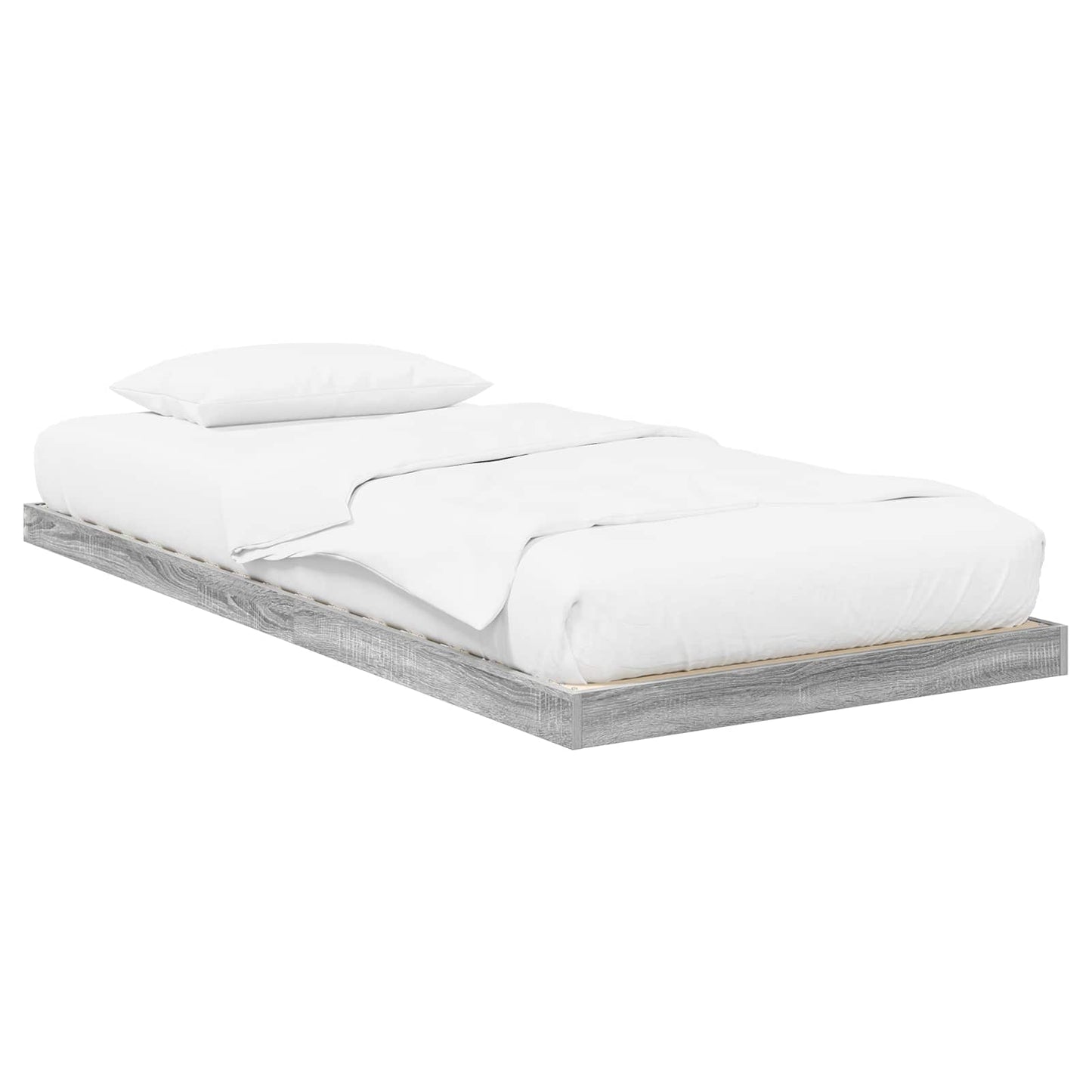 Floor Bed Frame Grey Sonoma 90 x 190 cm Engineered Wood