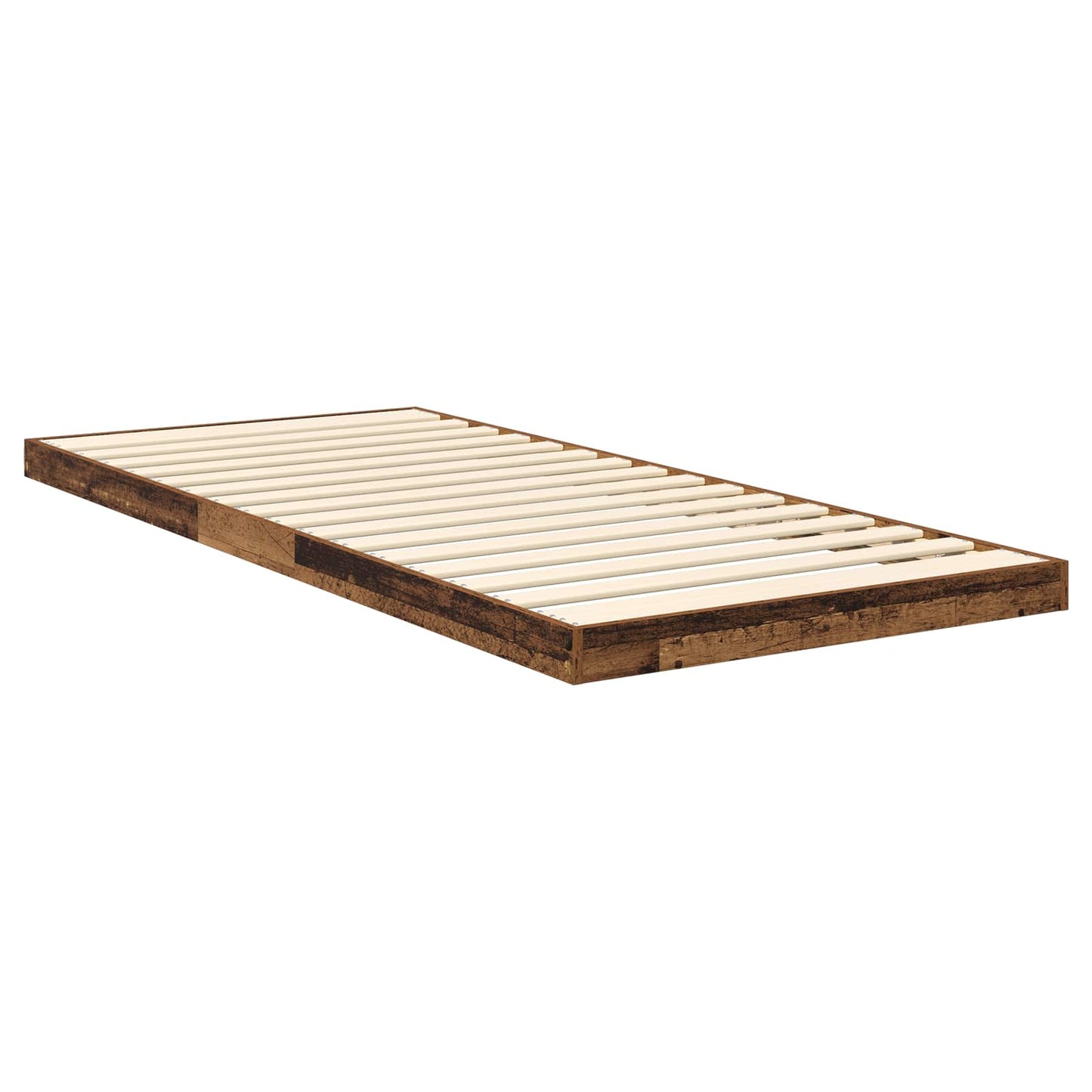 Floor Bed Frame Old Wood 90 x 190 cm Engineered Wood