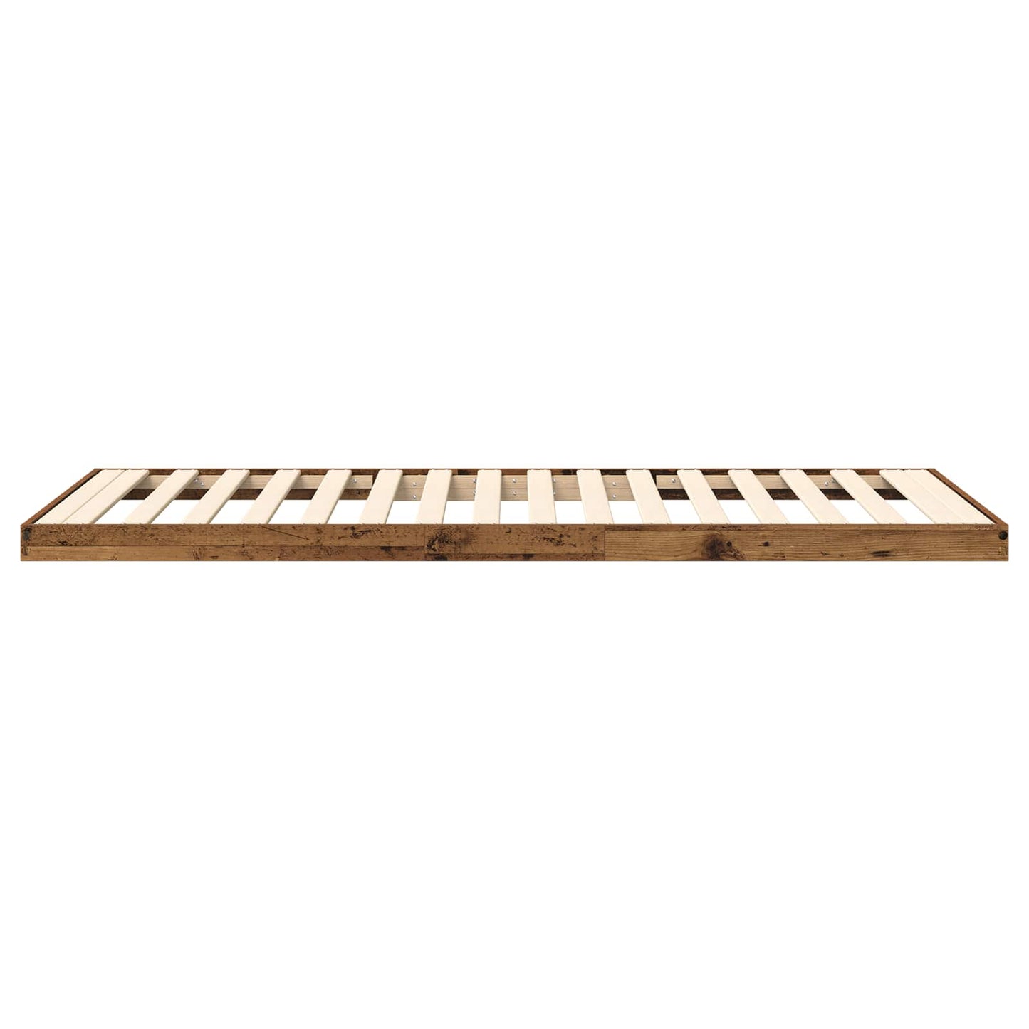 Floor Bed Frame Old Wood 90 x 190 cm Engineered Wood
