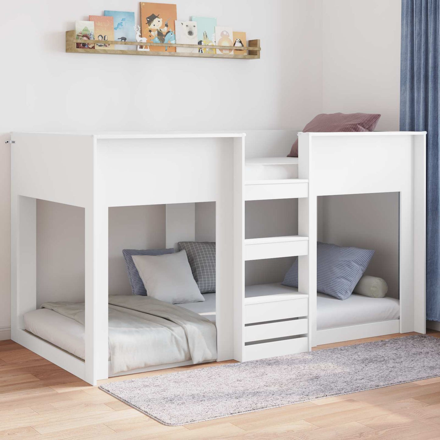 Floor Bed Frame White 80 x 200 cm Engineered Wood