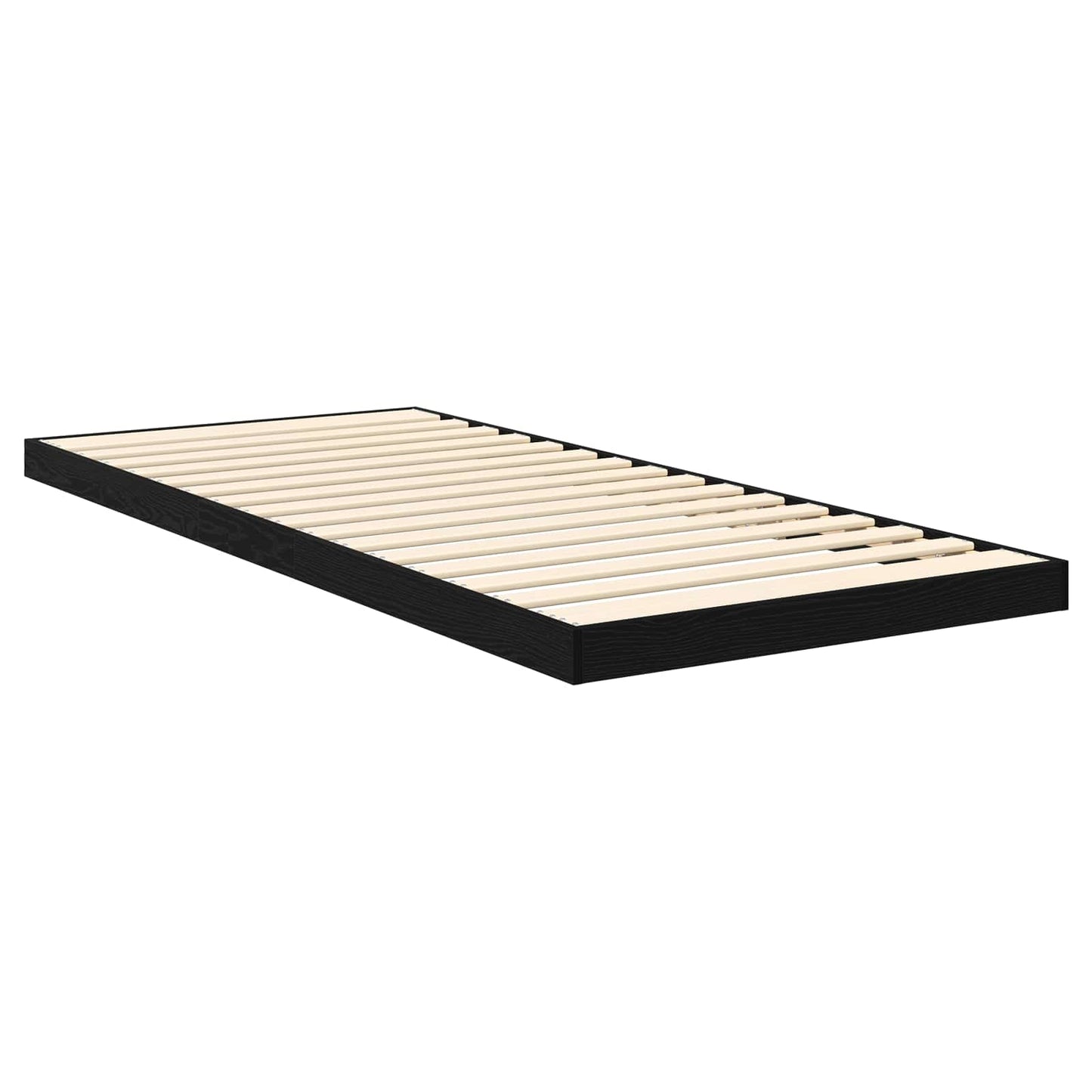 Floor Bed Frame Black Oak 80 x 200 cm Engineered Wood
