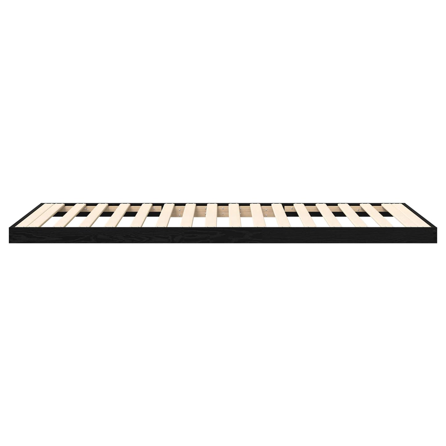 Floor Bed Frame Black Oak 80 x 200 cm Engineered Wood