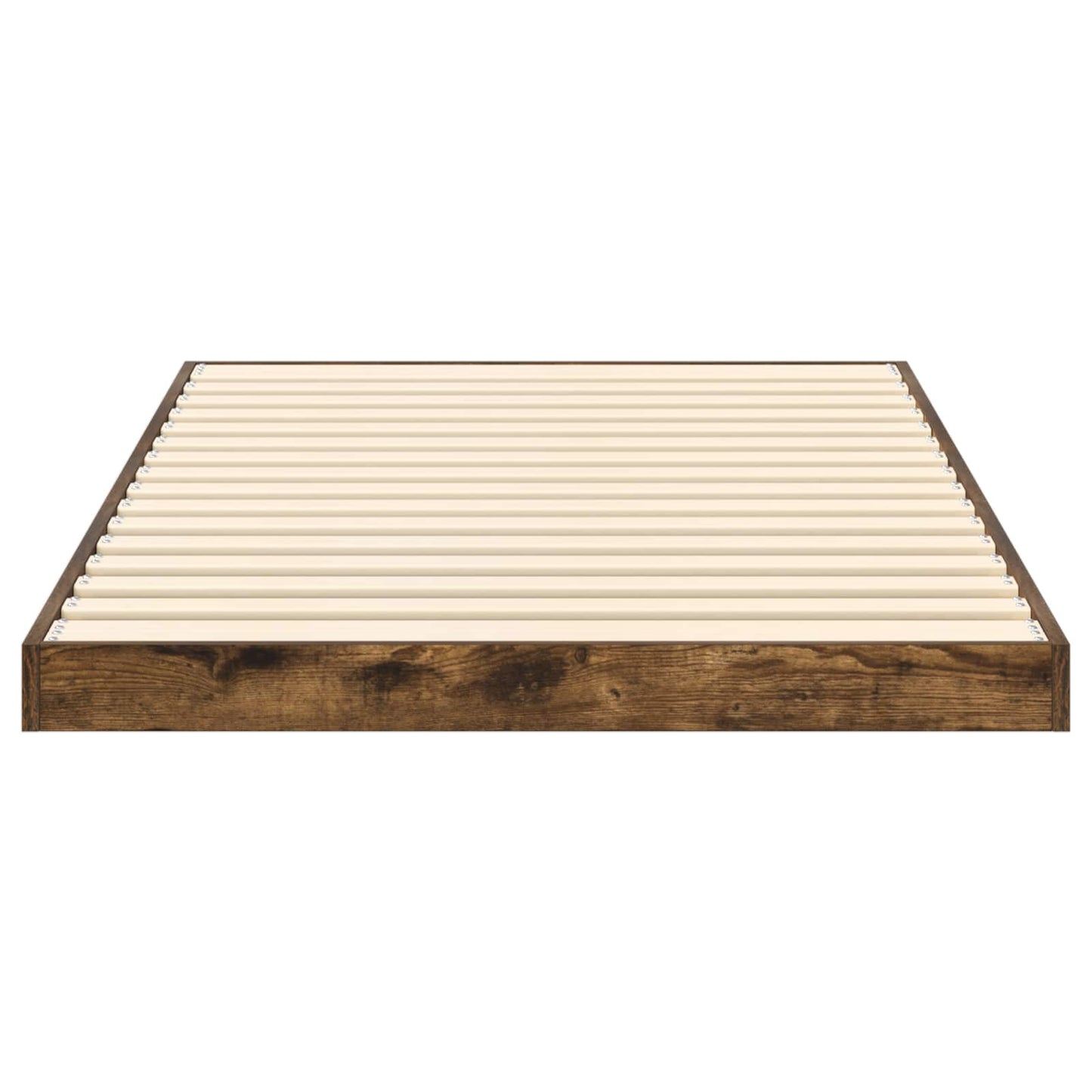 Floor Bed Frame Smoked Oak 80 x 200 cm Engineered Wood