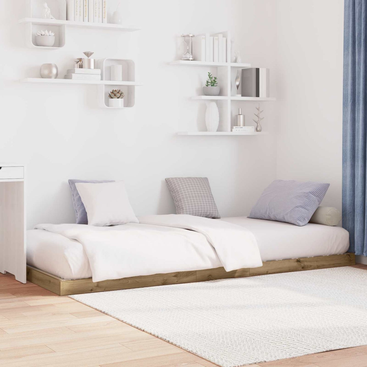 Floor Bed Frame Artisan Oak 80 x 200 cm Engineered Wood