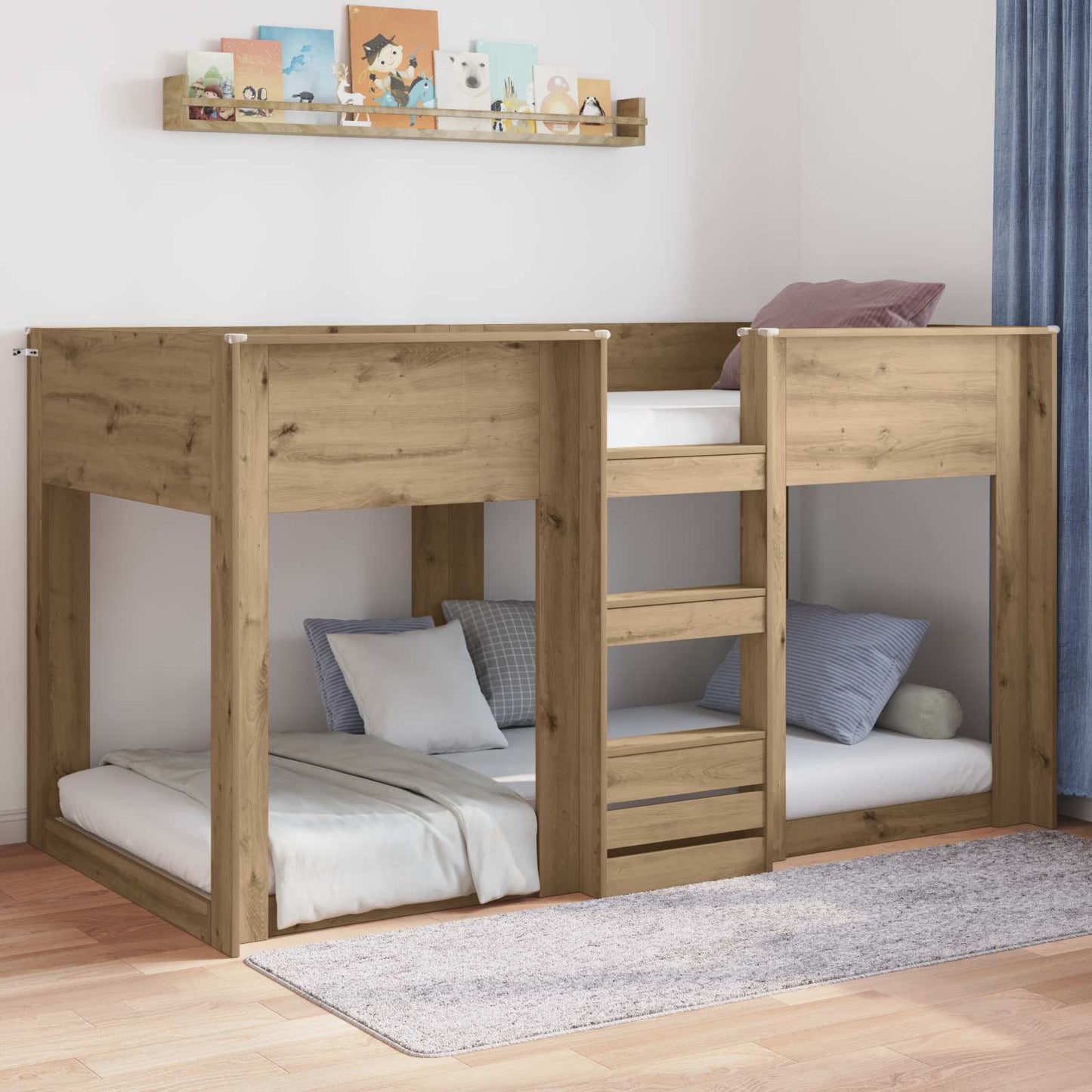 Floor Bed Frame Artisan Oak 80 x 200 cm Engineered Wood