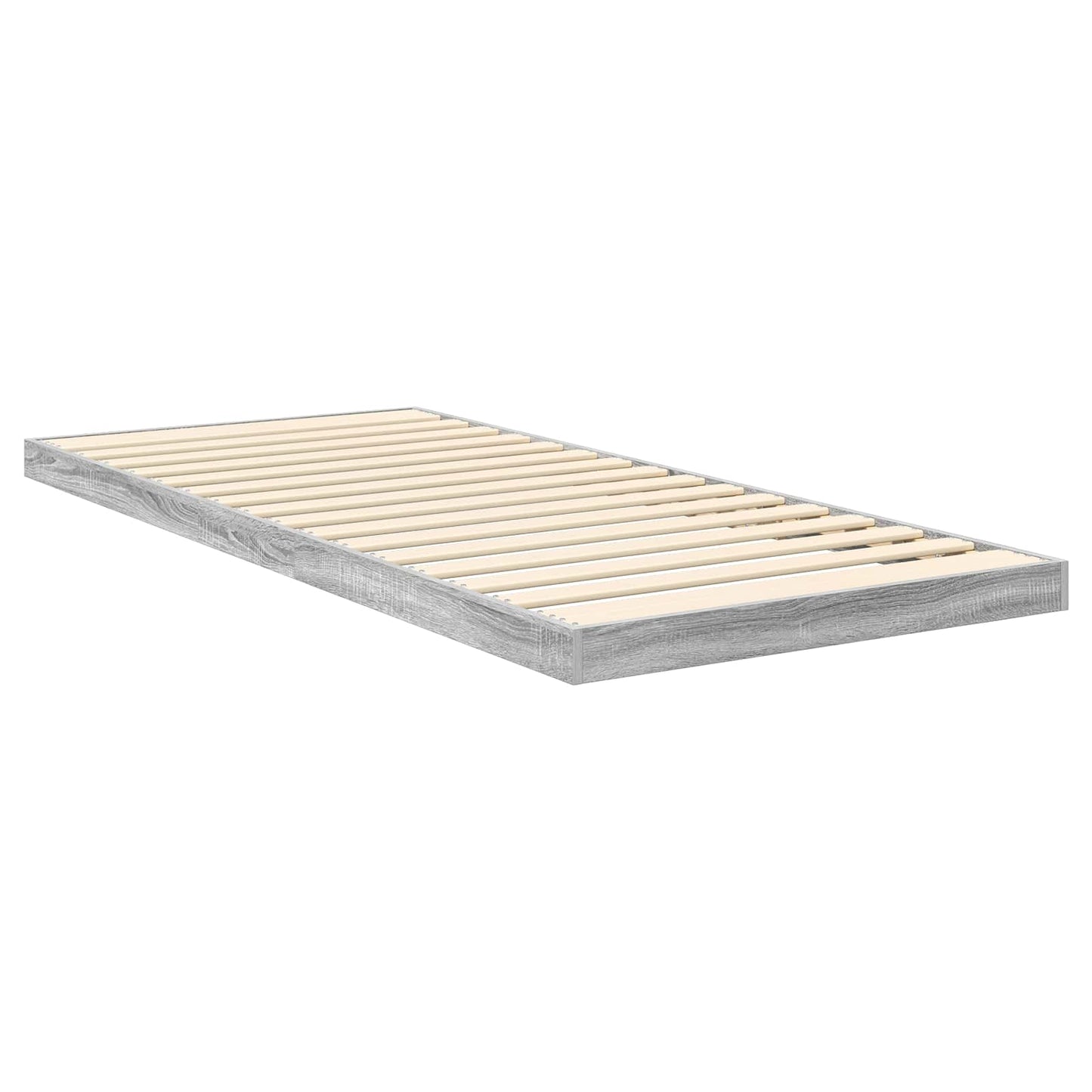 Floor Bed Frame Grey Sonoma 90 x 200 cm Engineered Wood