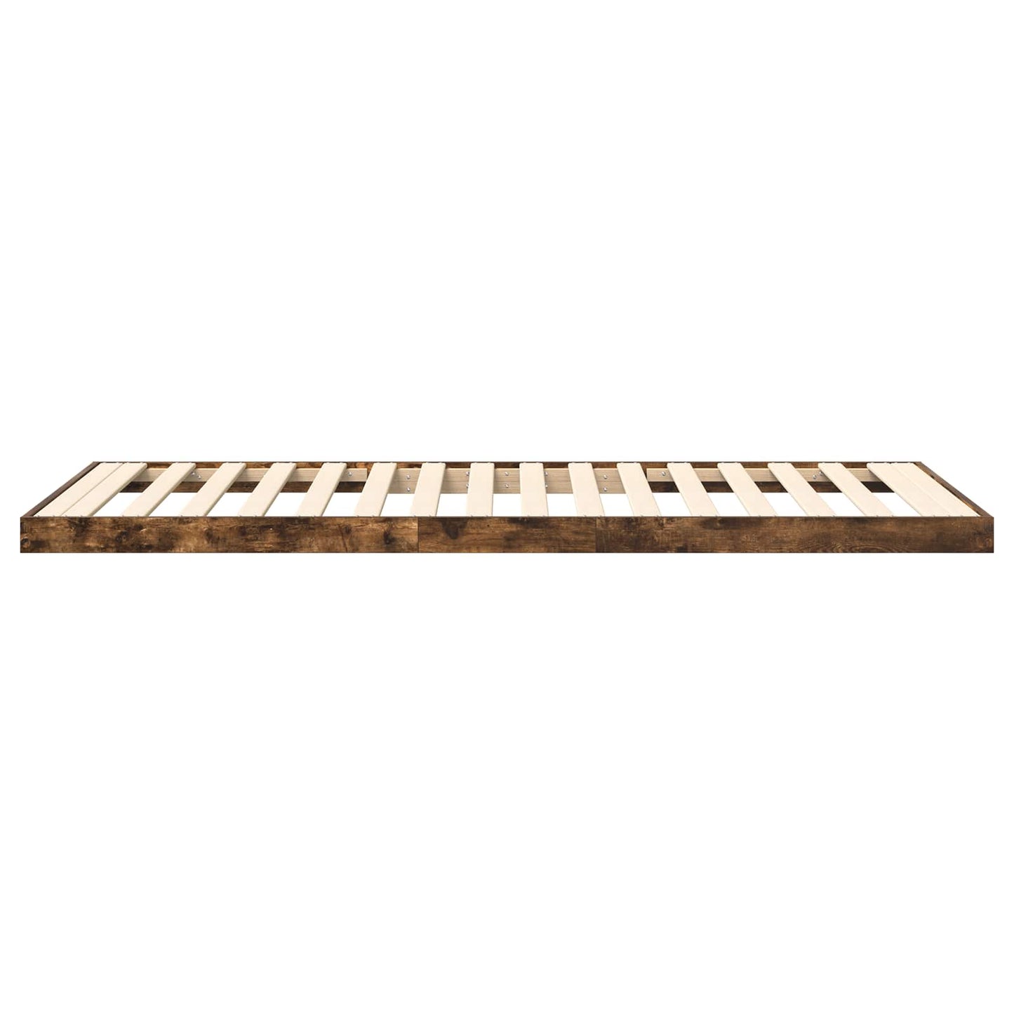 Floor Bed Frame Smoked Oak 100 x 200 cm Engineered Wood