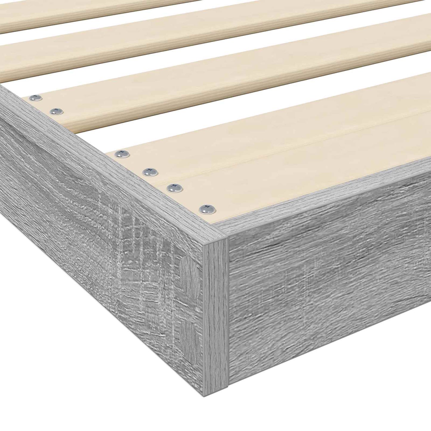 Floor Bed Frame Grey Sonoma 100 x 200 cm Engineered Wood