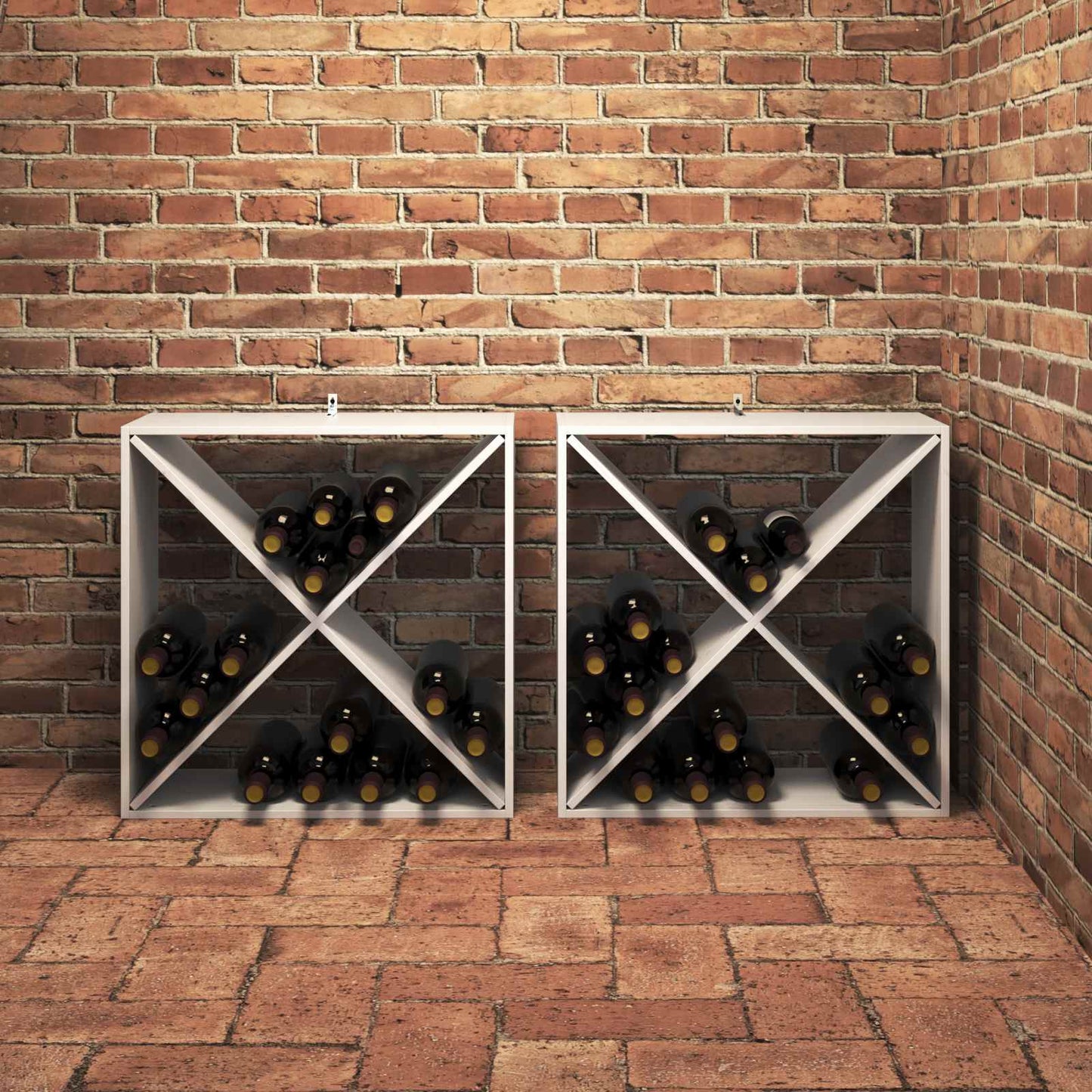 Wine Rack 2 pcs White 62 x 25 x 62 cm Solid Pine Wood