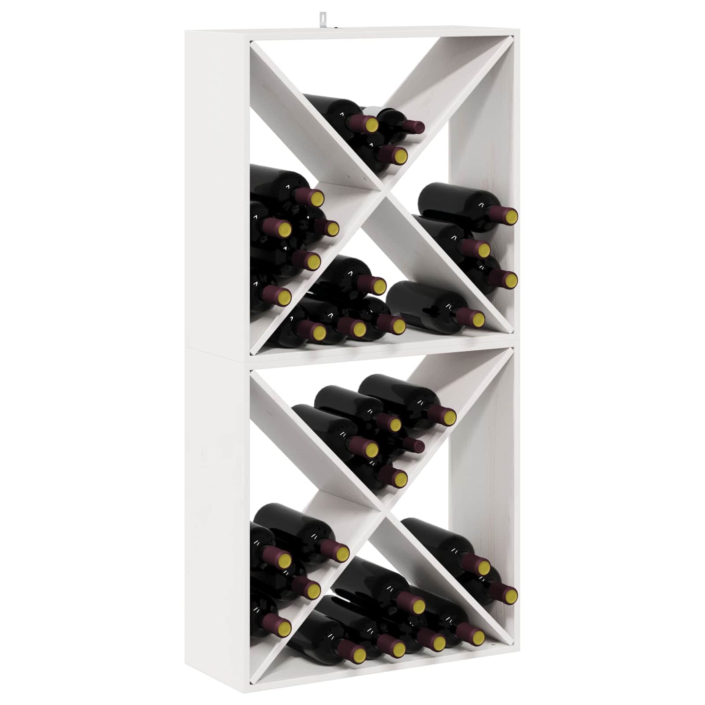 Wine Rack 2 pcs White 62 x 25 x 62 cm Solid Pine Wood