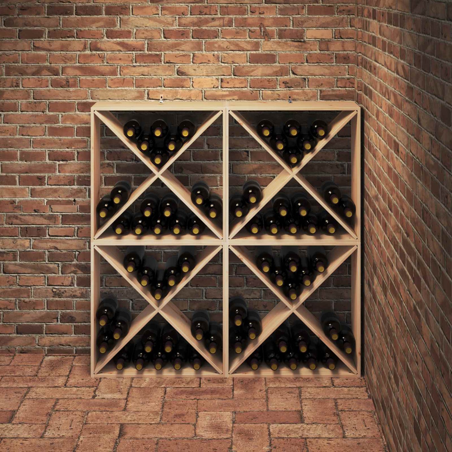 Wine Rack 4 pcs Natural 62 x 25 x 62 cm Solid Pine Wood