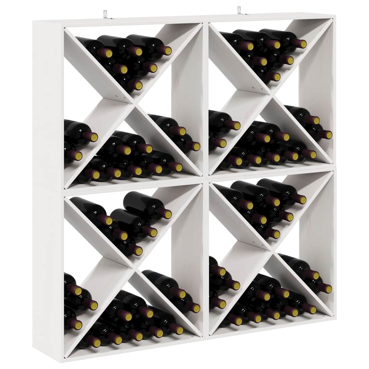 Wine Rack 4 pcs White 62 x 25 x 62 cm Solid Pine Wood