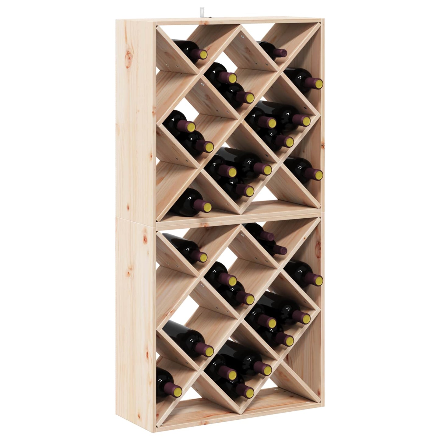 Wine Rack 2 pcs Natural 62 x 25 x 62 cm Solid Pine Wood