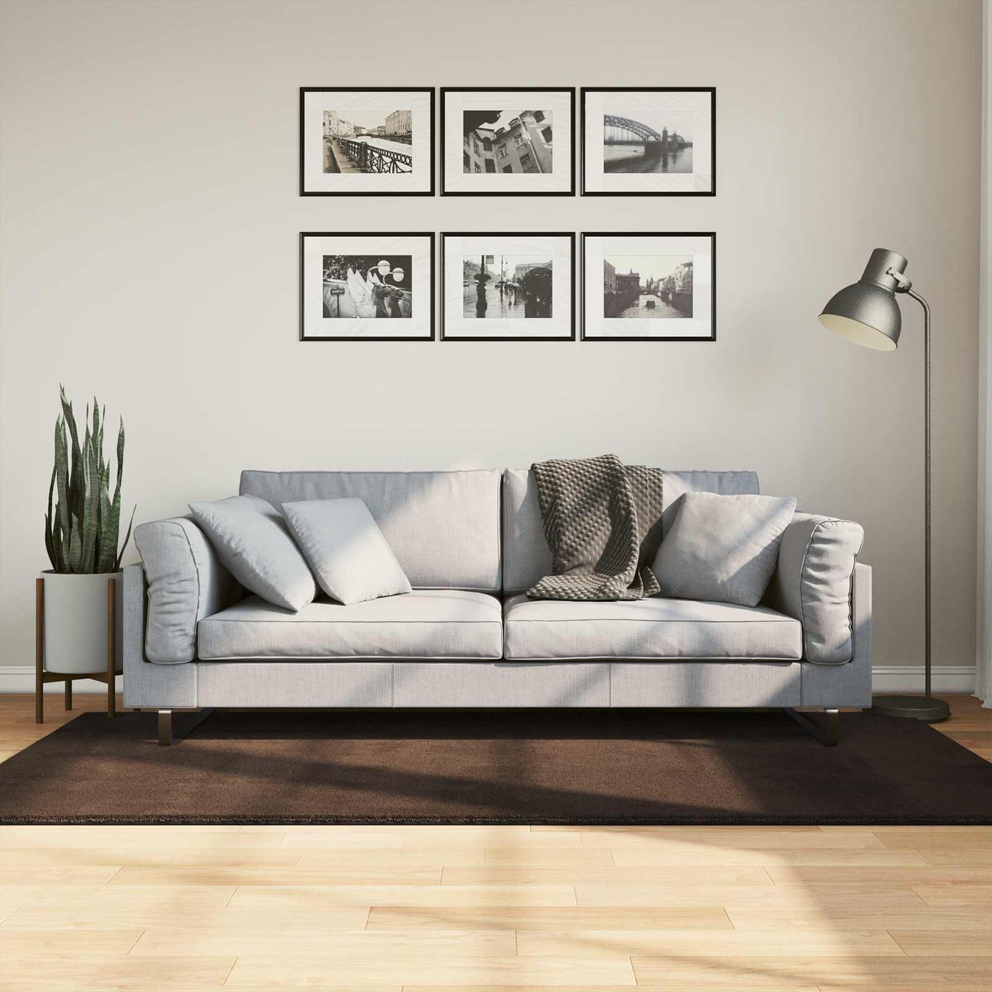 Medium Pile Soft and Washable Rug HUARTE Brown 200 x 100 cm