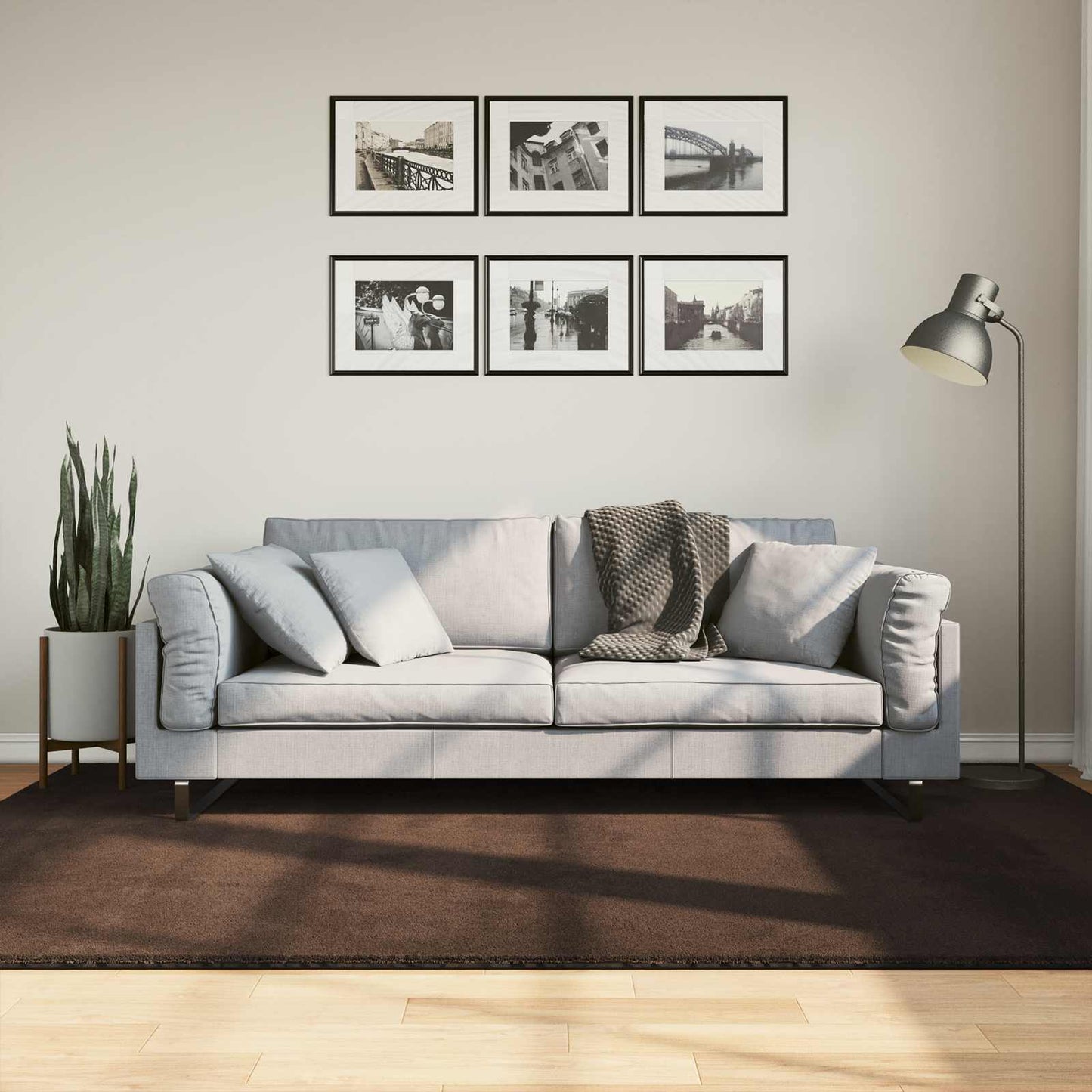Medium Pile Soft and Washable Rug HUARTE Brown 230 x 160 cm
