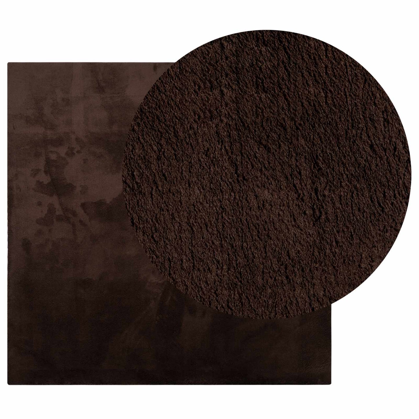 Medium Pile Soft and Washable Rug HUARTE Brown 200 x 200 cm