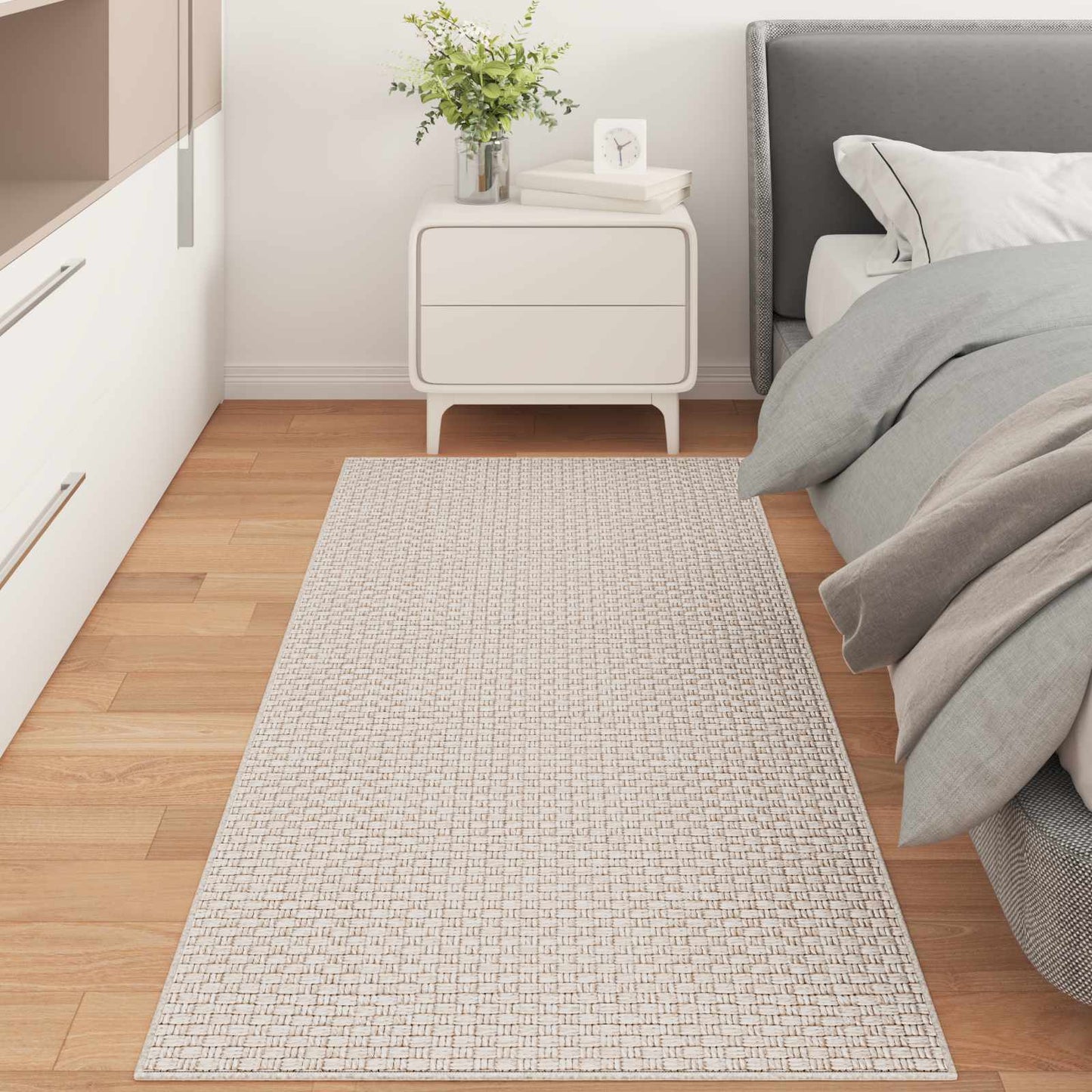 Area Rugs Rectangular FARO Cream 200 x 80 cm Polyester