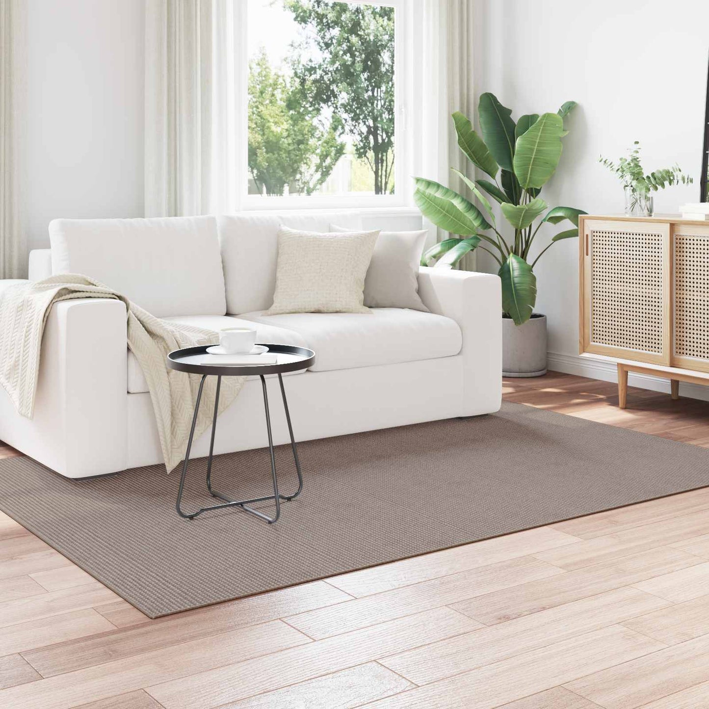 Area Rugs Rectangular LUGO Taupe 140 x 200 cm Polyester