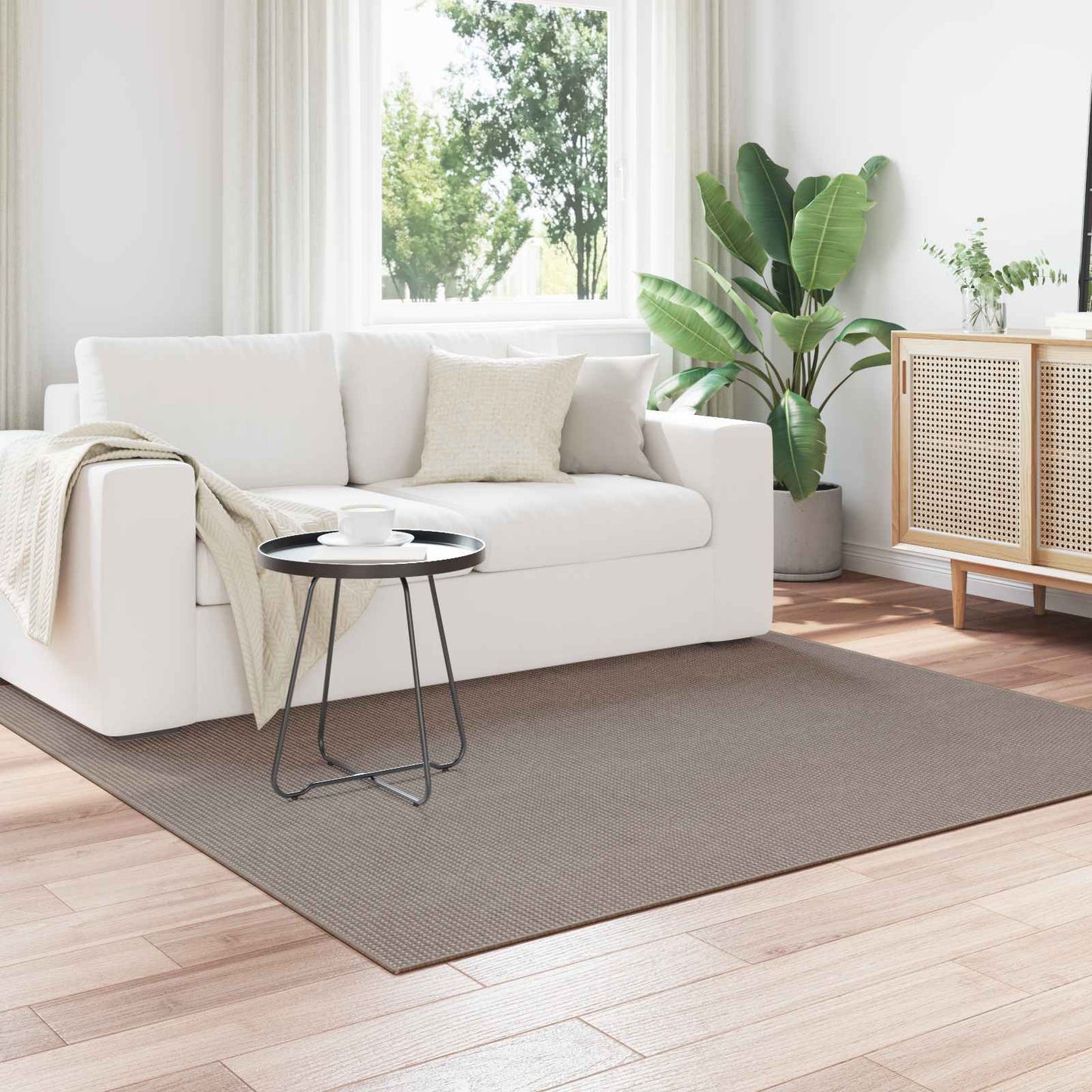 Area Rugs Square LUGO Taupe 120 x 120 cm Polyester