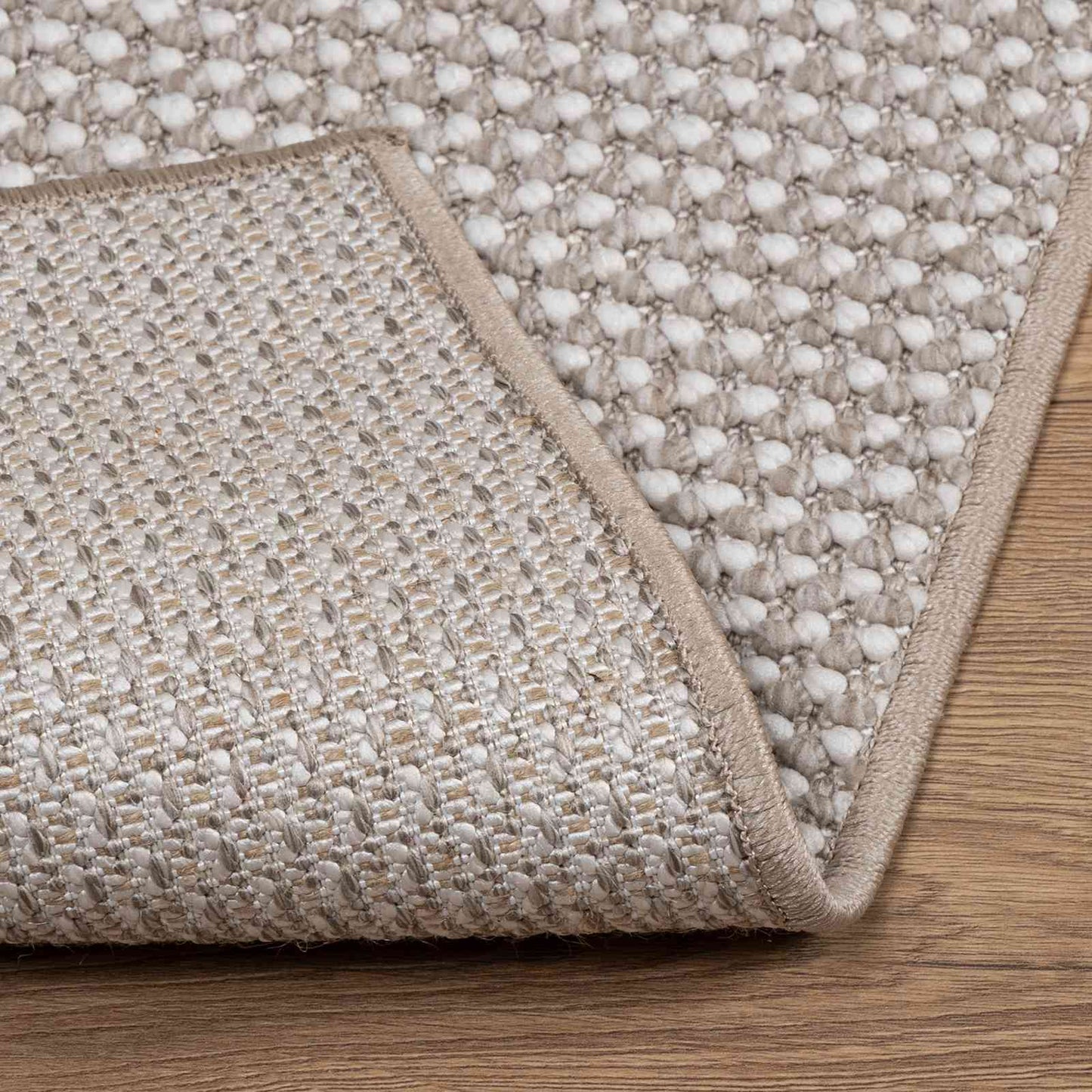 Area Rugs Square LUGO Cream and Taupe 240 x 240 cm Polyester