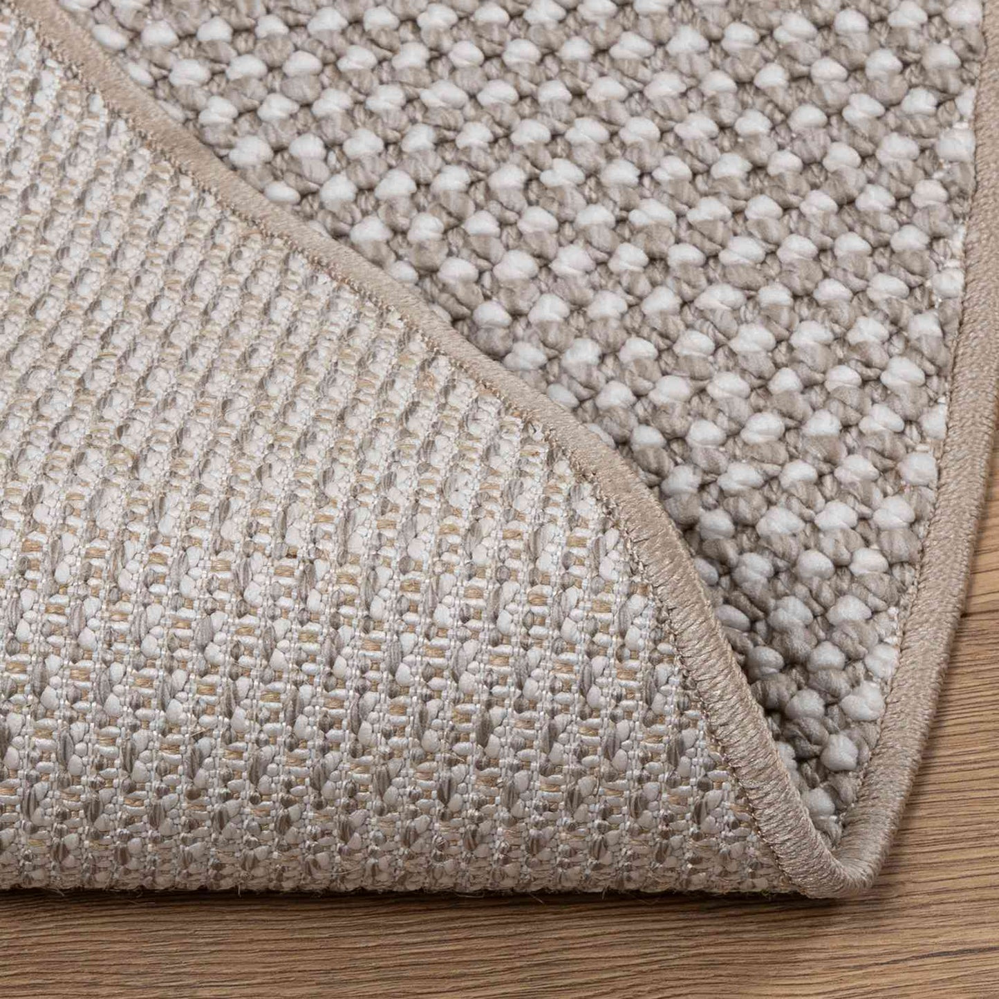 Area Rugs Round LUGO Cream and Taupe Ø 120 CM Polyester