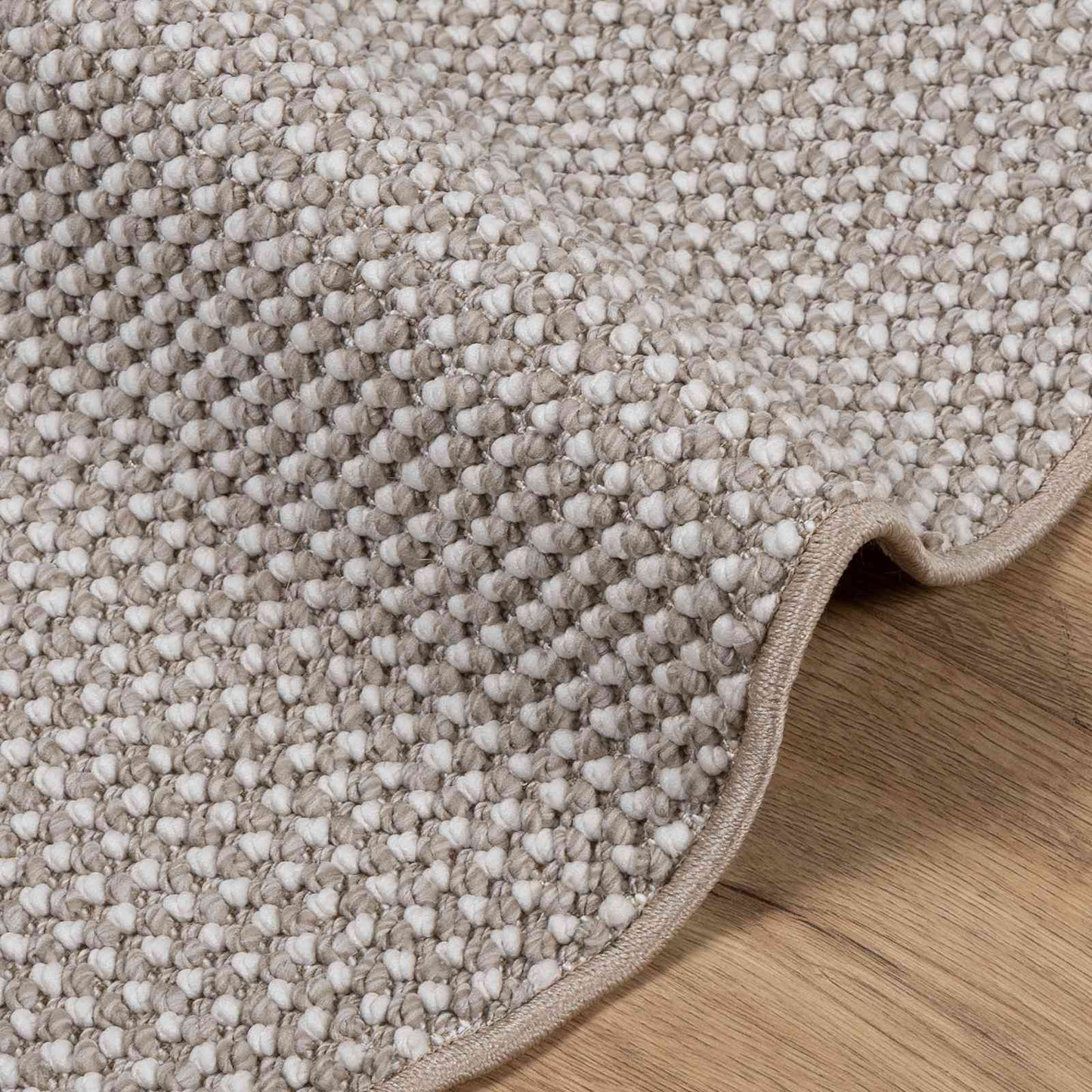Area Rugs Round LUGO Cream and Taupe Ø 120 CM Polyester