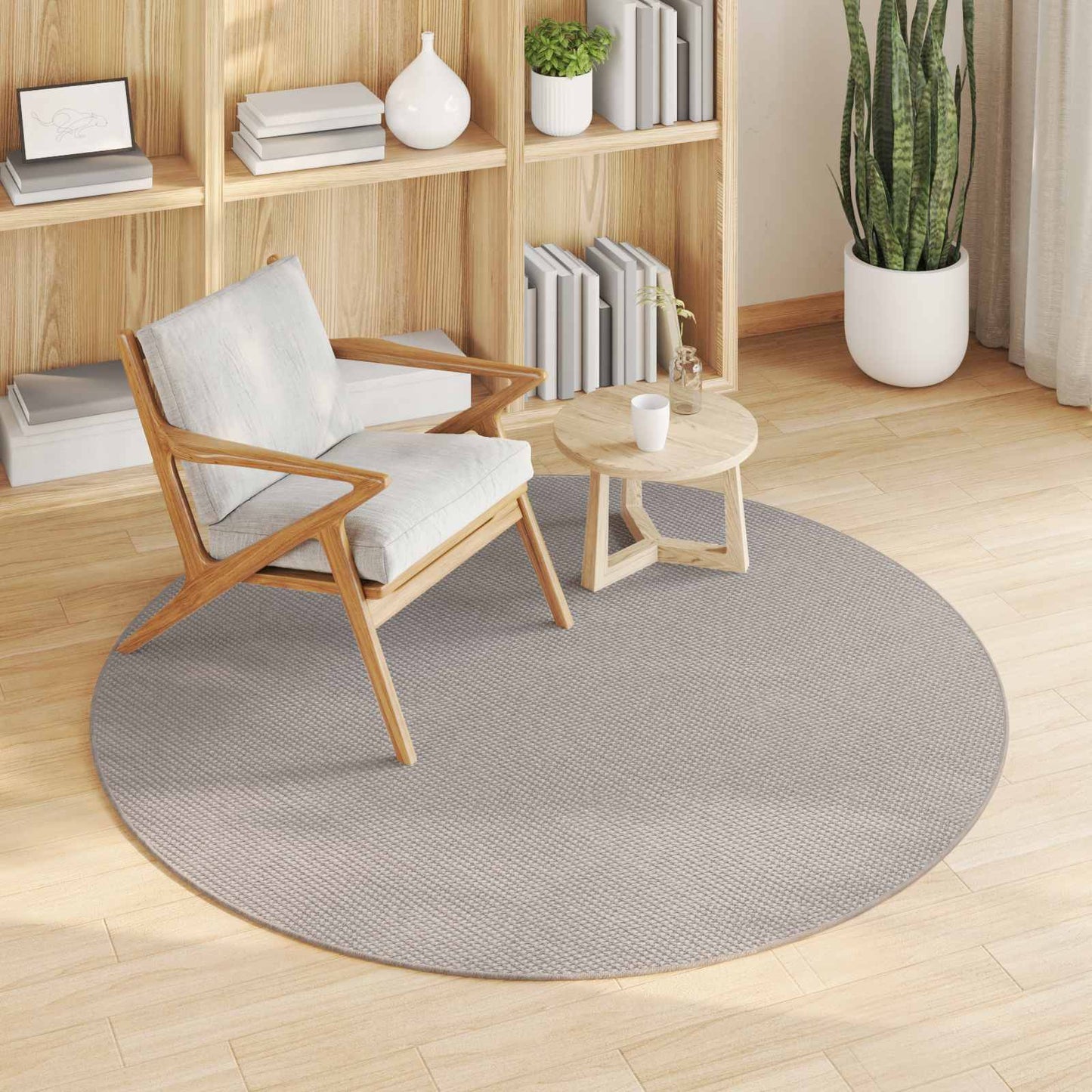 Area Rugs Round LUGO Cream and Taupe Ø 120 CM Polyester