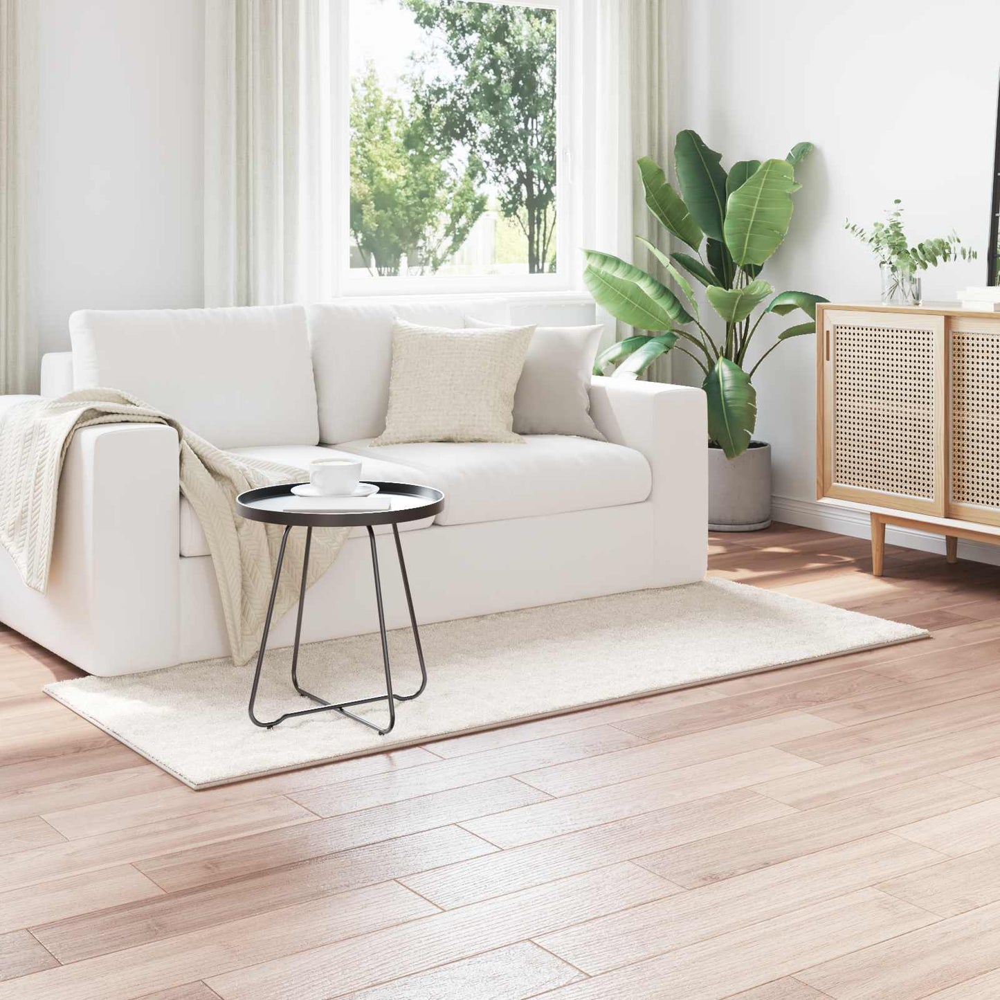 Area Rugs Rectangular SIROLO Cream 200 x 80 cm Polyester