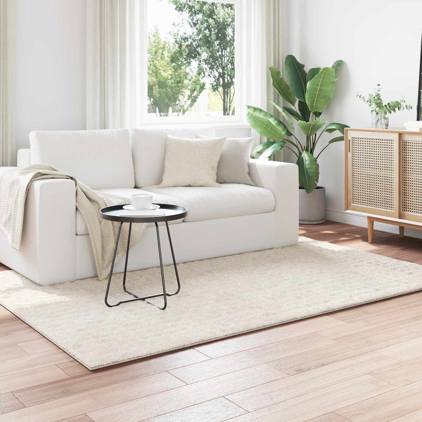 Area Rugs Rectangular SIROLO Cream 200 x 140 cm Polyester