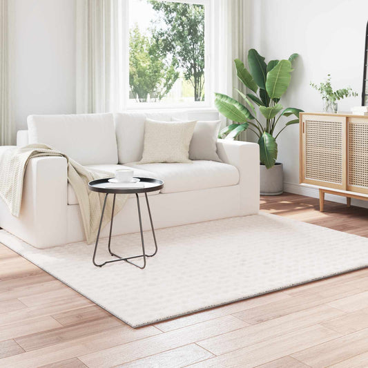 Area Rugs Square SIROLO Cream 200 x 200 cm Polyester