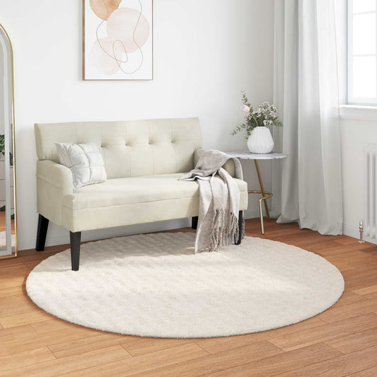 Area Rugs Round SIROLO Cream Ø 120 CM Polyester