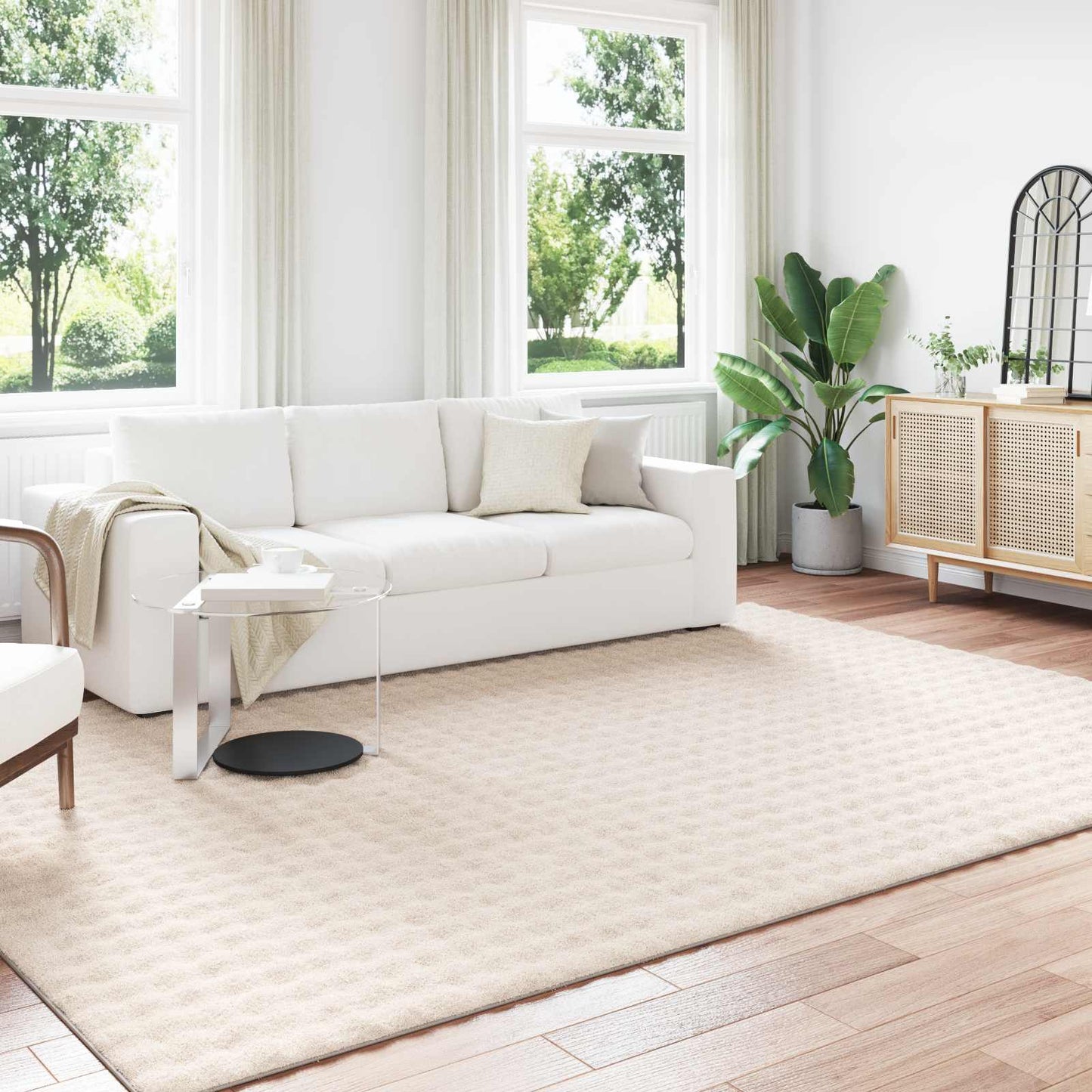 Area Rugs Rectangular SIROLO Beige 280 x 200 cm Polyester