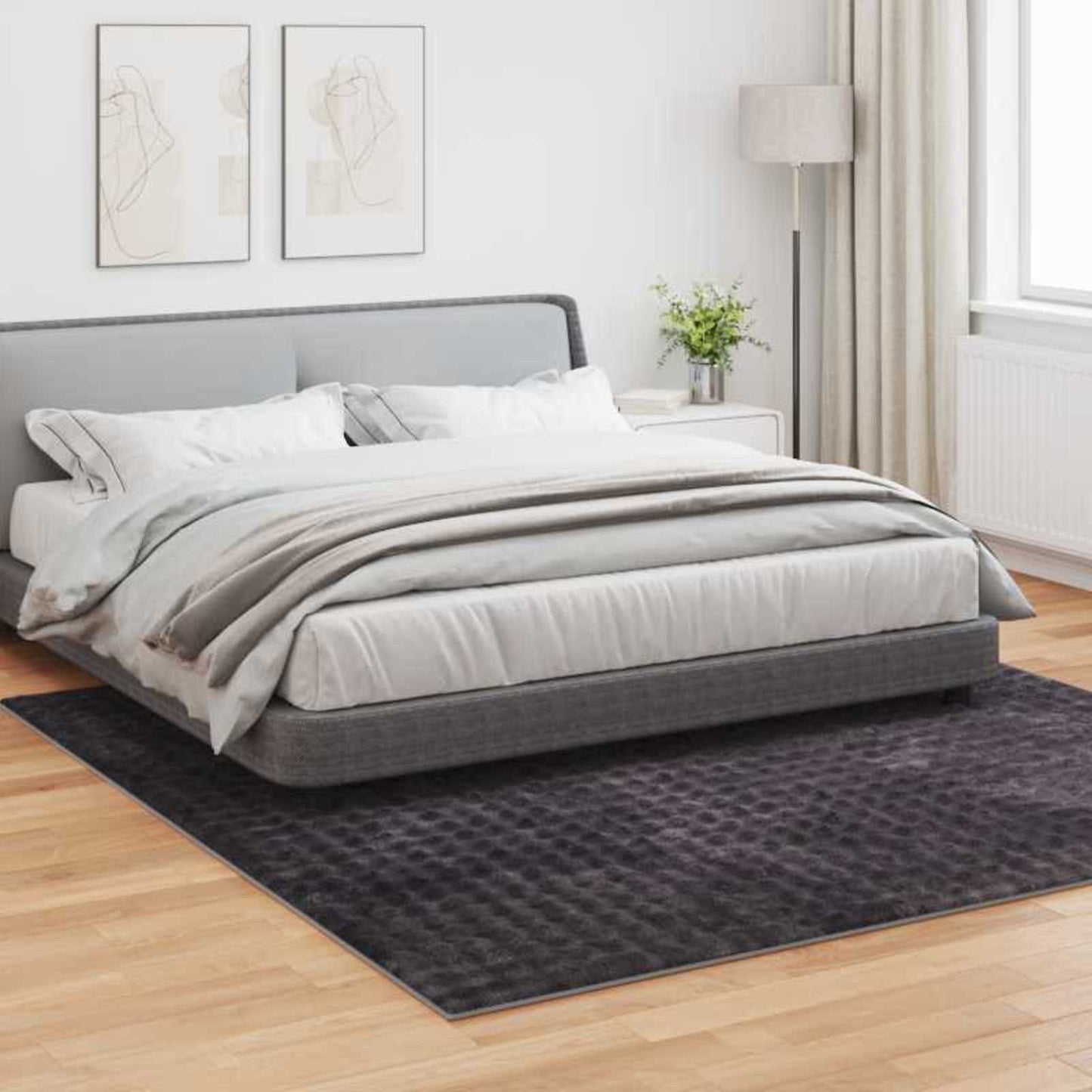 Area Rugs Square SIROLO Beige 200 x 200 cm Polyester
