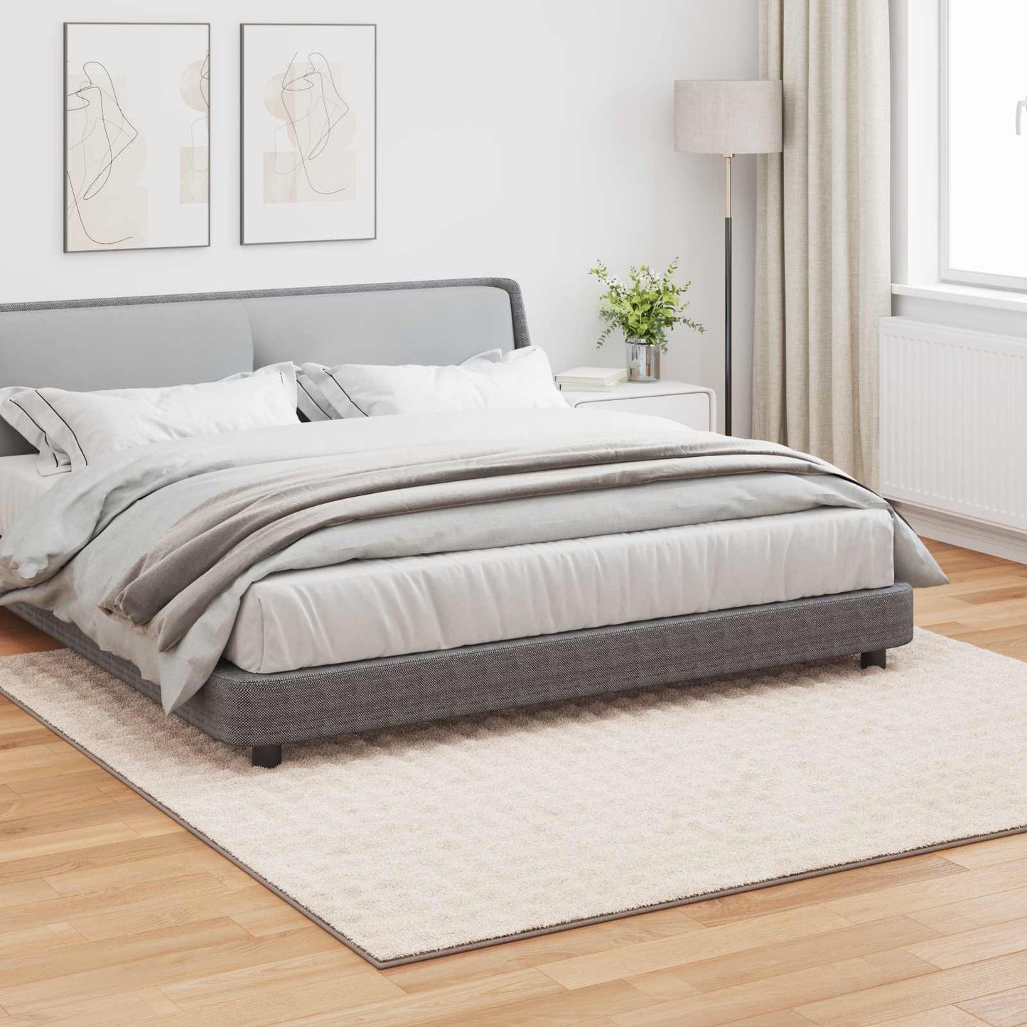 Area Rugs Square SIROLO Beige 240 x 240 cm Polyester