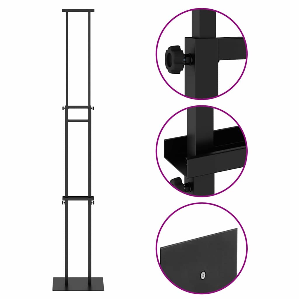 Trade Show Displays 2 pcs Black 30 x 23.5 x 210 cm Steel