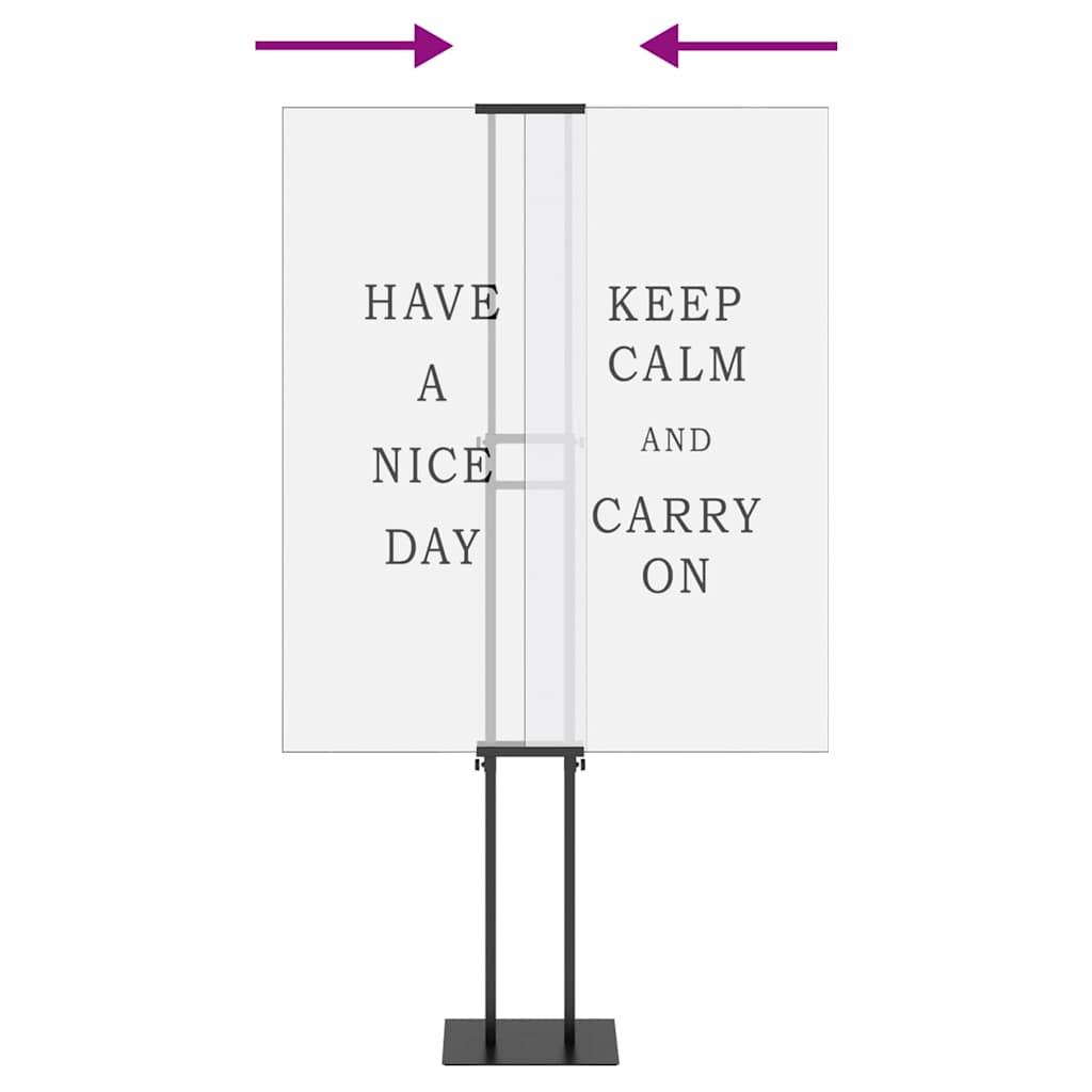 Trade Show Displays 2 pcs Black 30 x 23.5 x 210 cm Steel