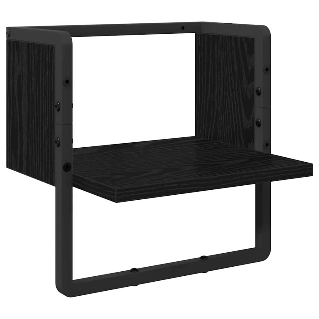 Wall Shelf Wall-Mounted Black Oak 30 x 25 x 30 cm