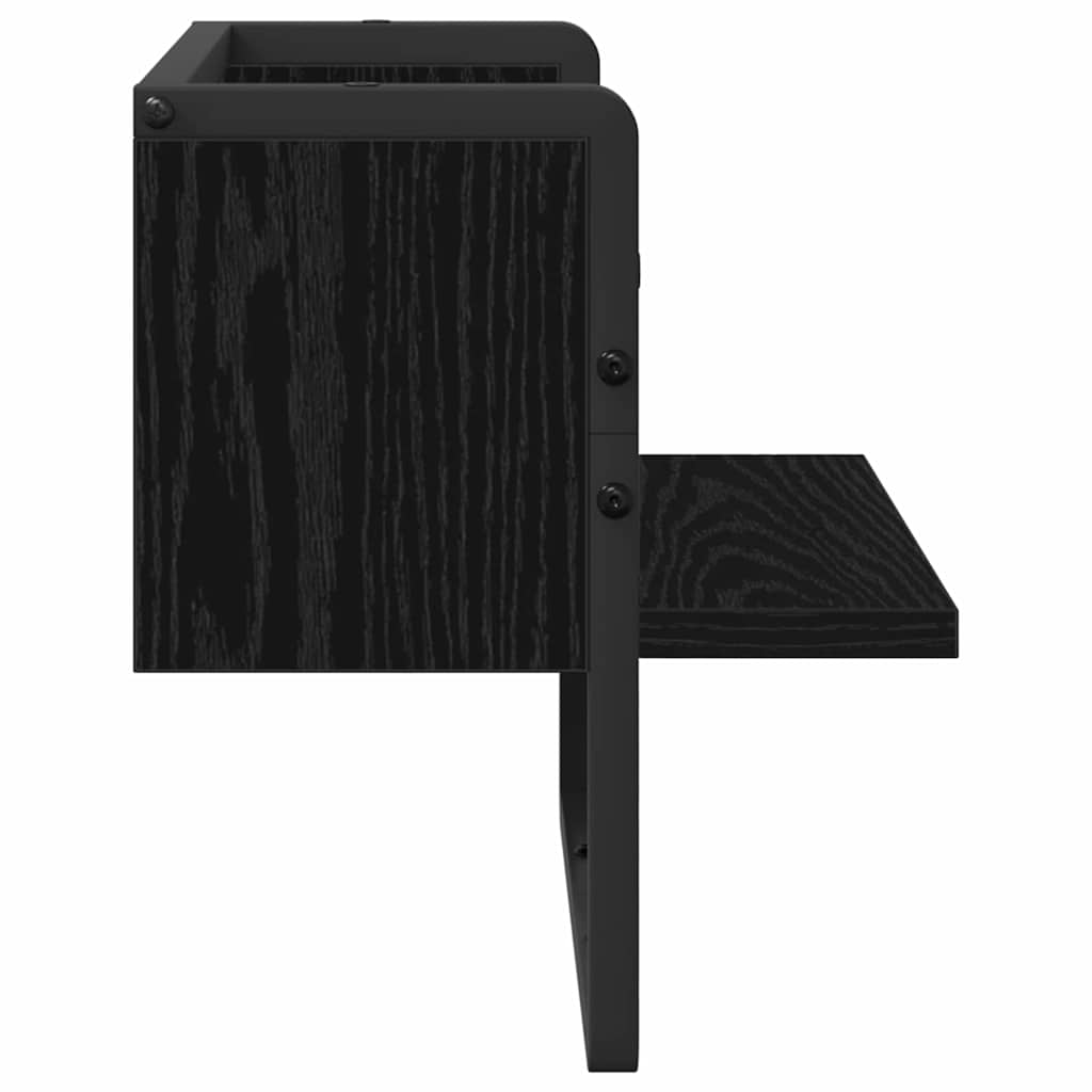 Wall Shelf Wall-Mounted Black Oak 30 x 25 x 30 cm
