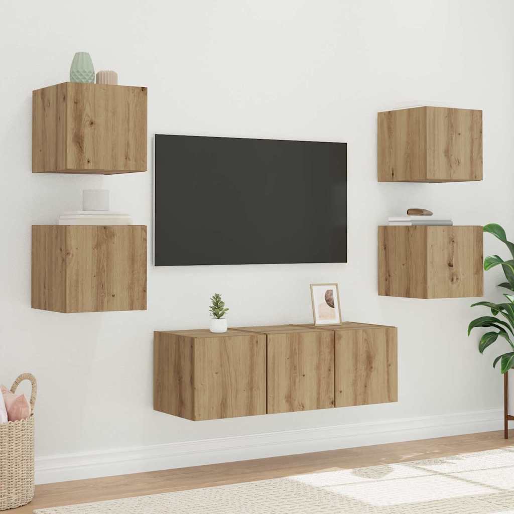 TV Wall Cabinet Artisian Oak 30.5 x 35 x 30 cm Engineered Wood