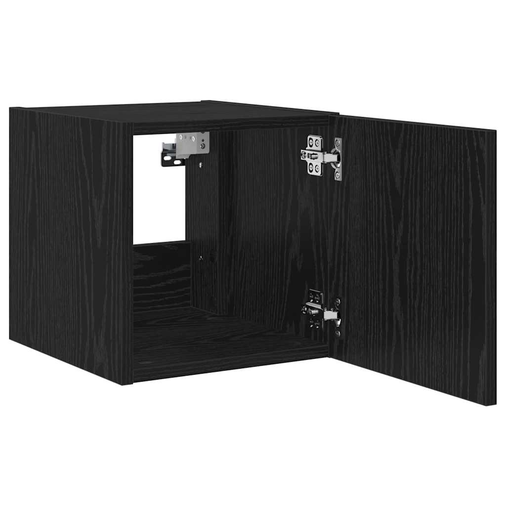 TV Wall Cabinet Black Oak 30.5 x 35 x 30 cm Engineered Wood
