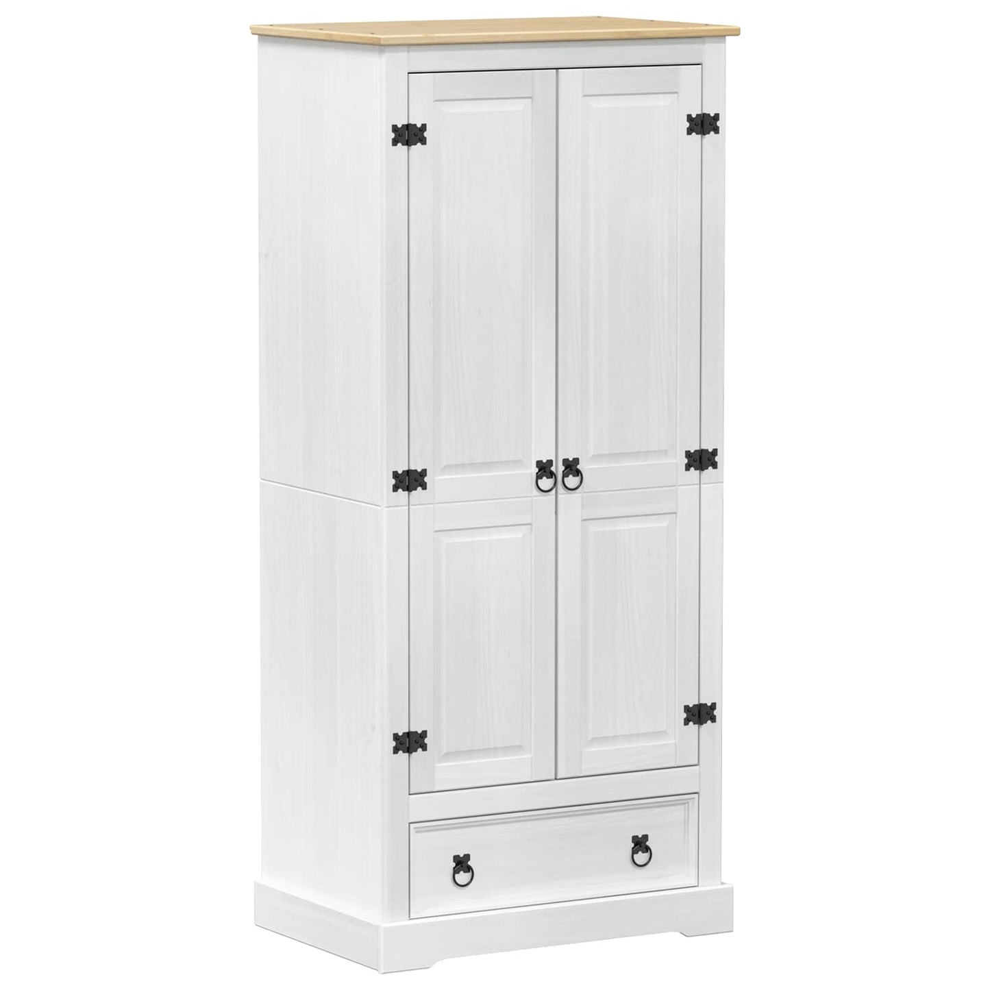 Wardrobes with Drawer White 76 x 50 x 170 cm Solid Pine Wood