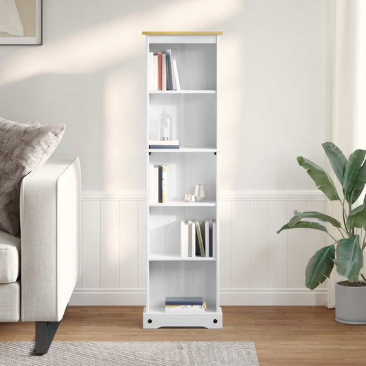 Bookcase 46 x 20 x 170 cm Solid Pine Wood White