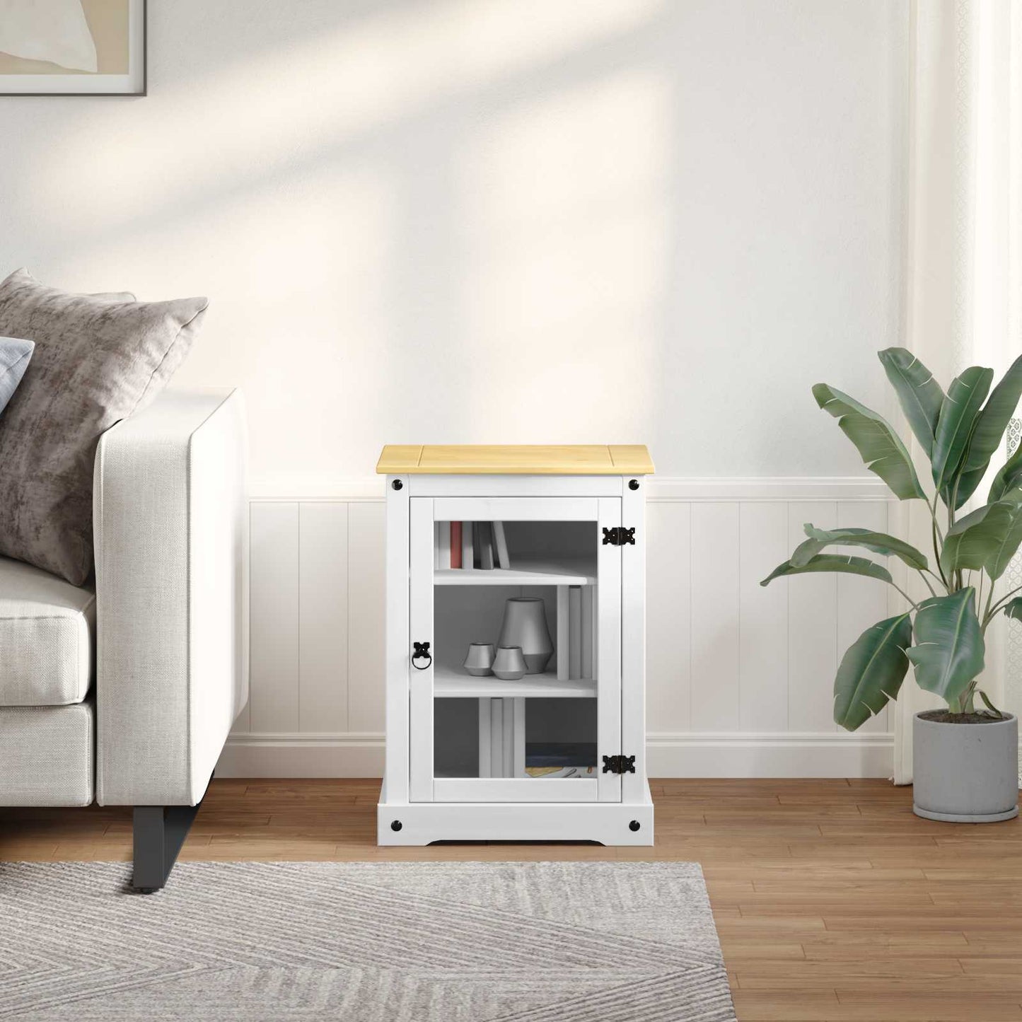 HiFi cabinet White 60 x 50 x 82 cm Solid Pine Wood
