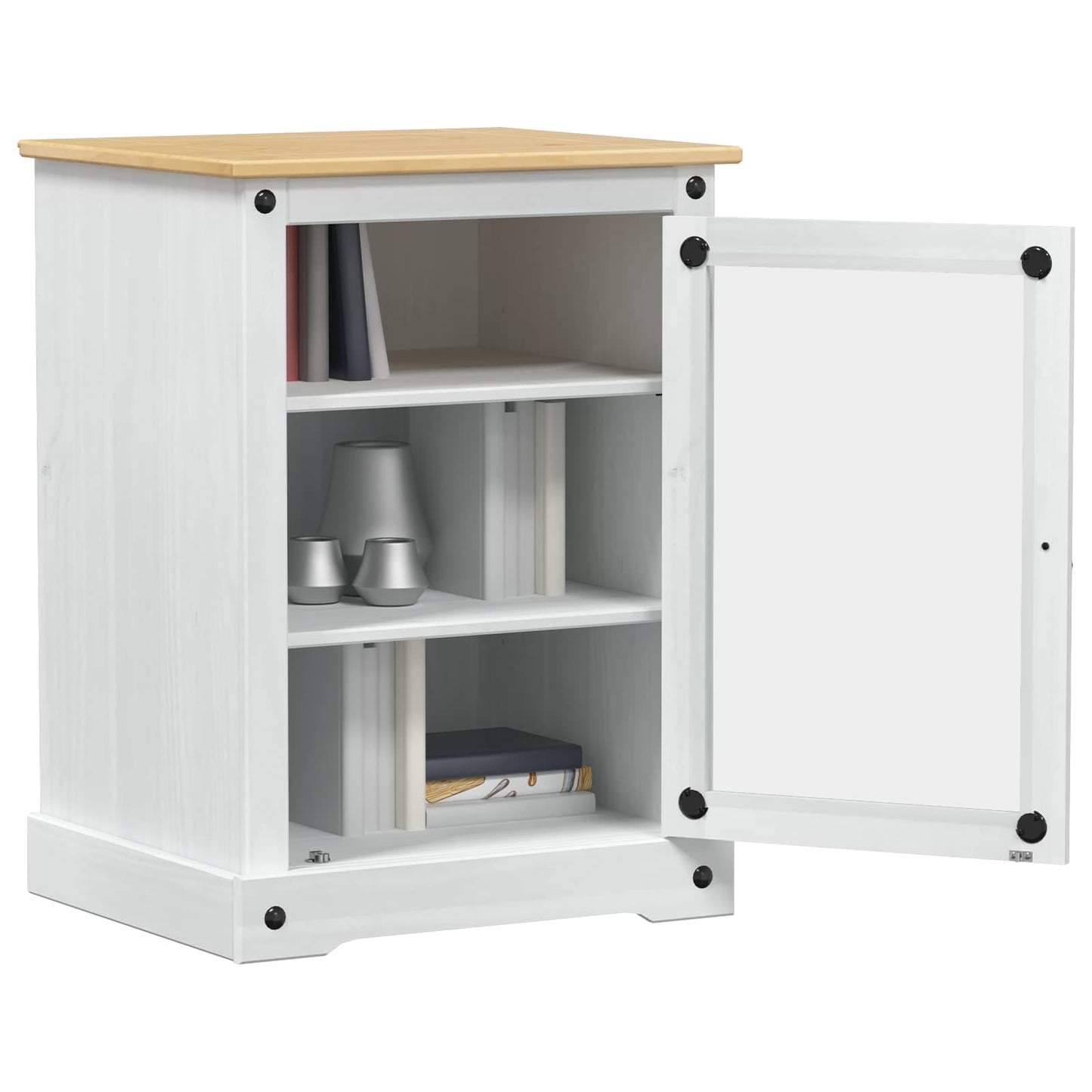 HiFi cabinet White 60 x 50 x 82 cm Solid Pine Wood