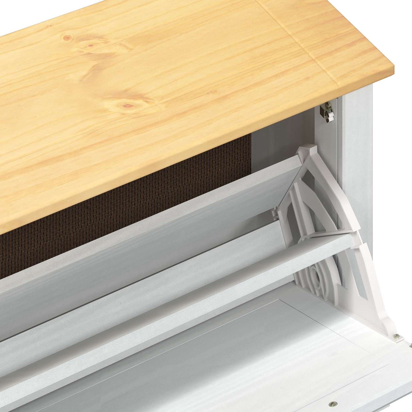 Shoe Cabinet Corona White 99 x 32 x 122 cm Solid Pine Wood