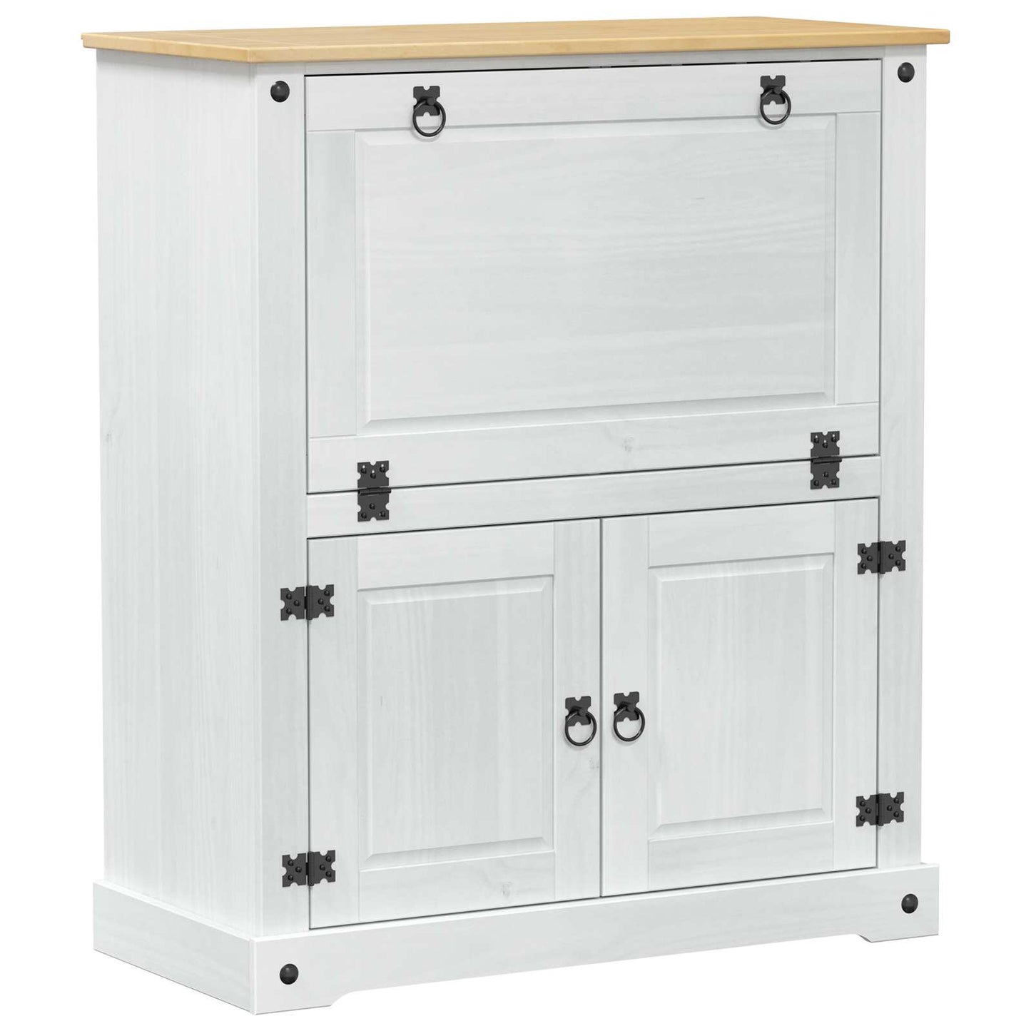 Wine cabinet White 97 x 45 x 114 cm Solid Pine Wood